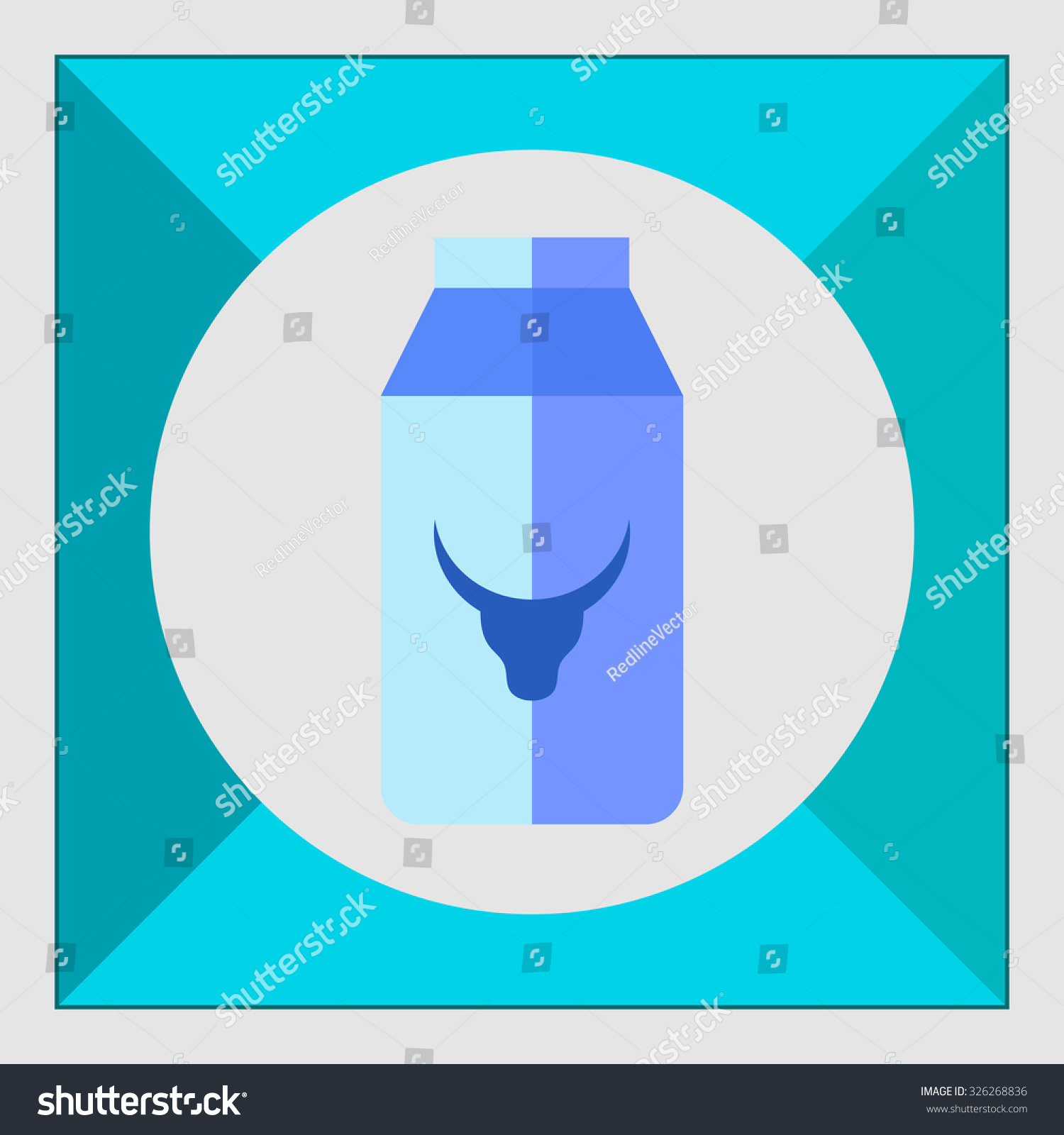 Icon Of Milk Carton With Cow Head Picture - Royalty Free Stock Vector 