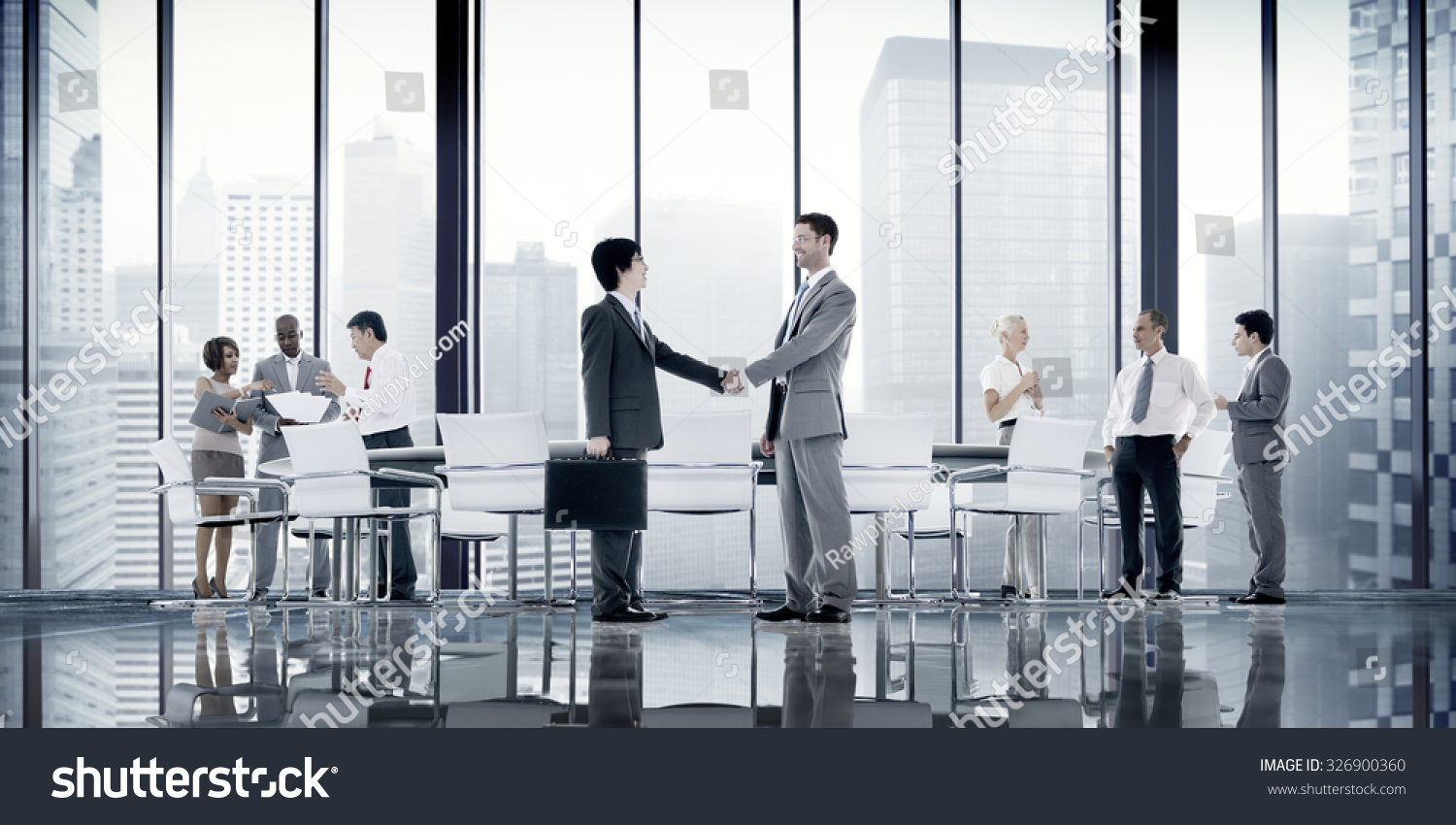 Business People Board Room Meeting Handshake Communication Concept #326900360