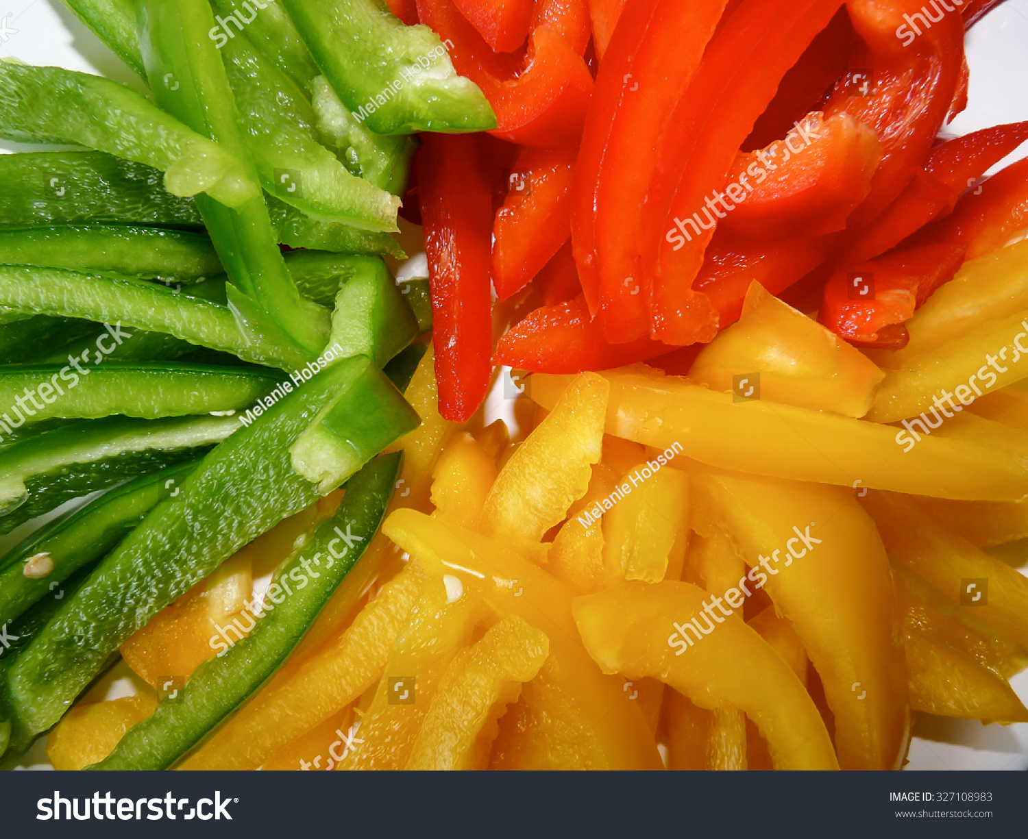 Slices of Colorful Peppers #327108983