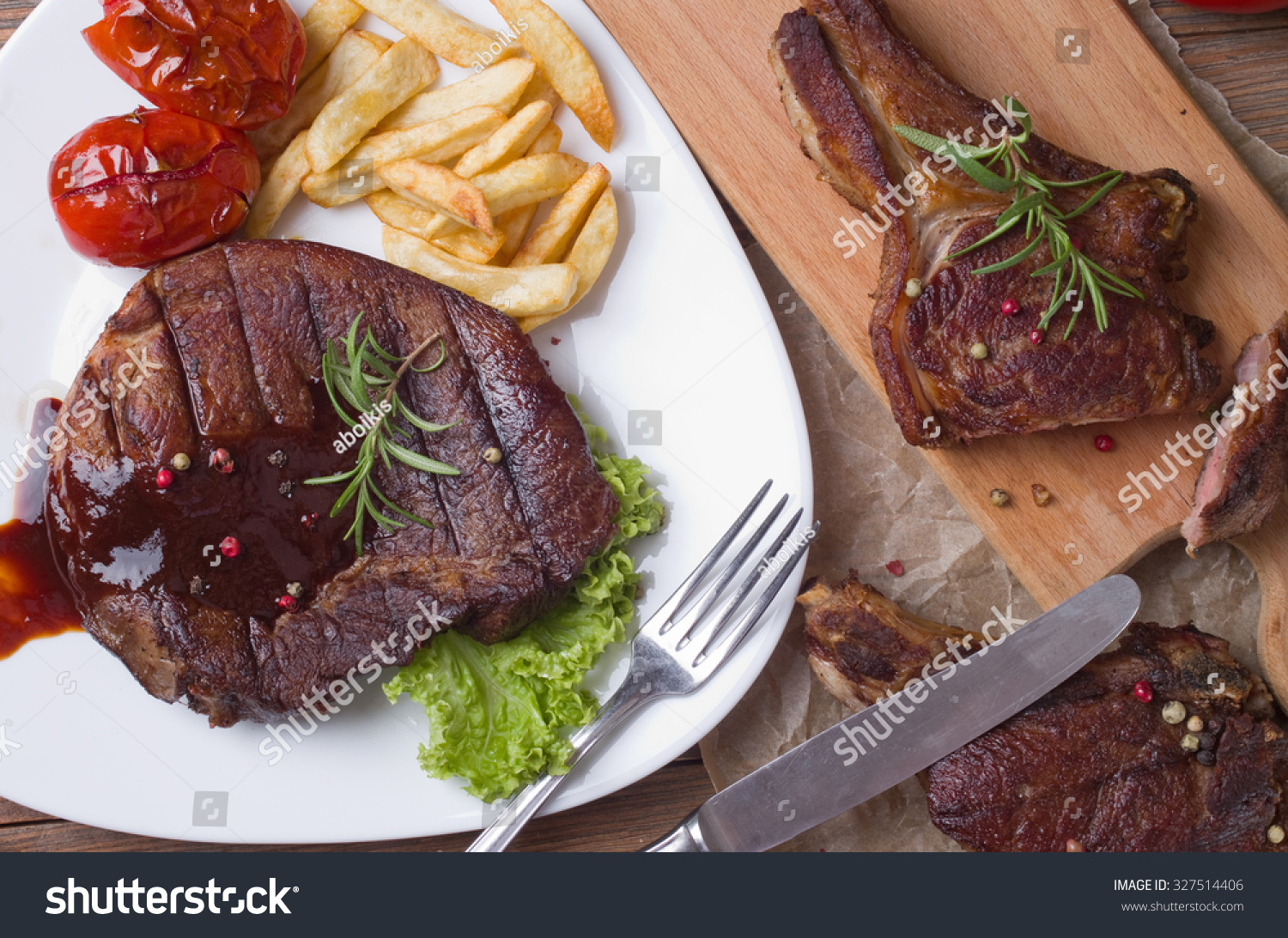 Grilled steak meat #327514406
