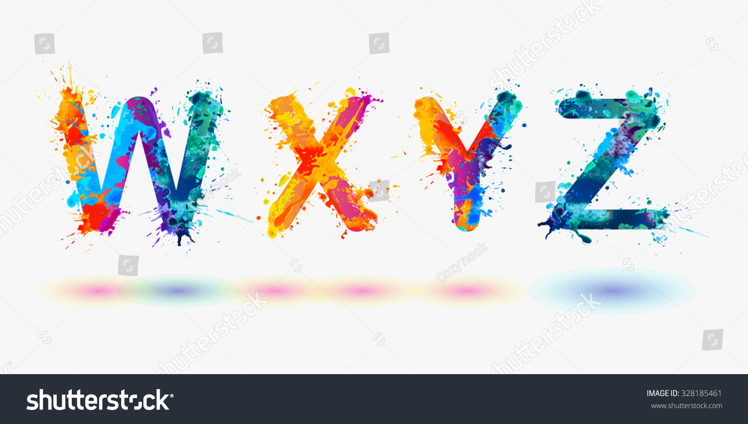 Alphabet. Letters W, X, Y, Z. Part 6 - Royalty Free Stock Vector ...