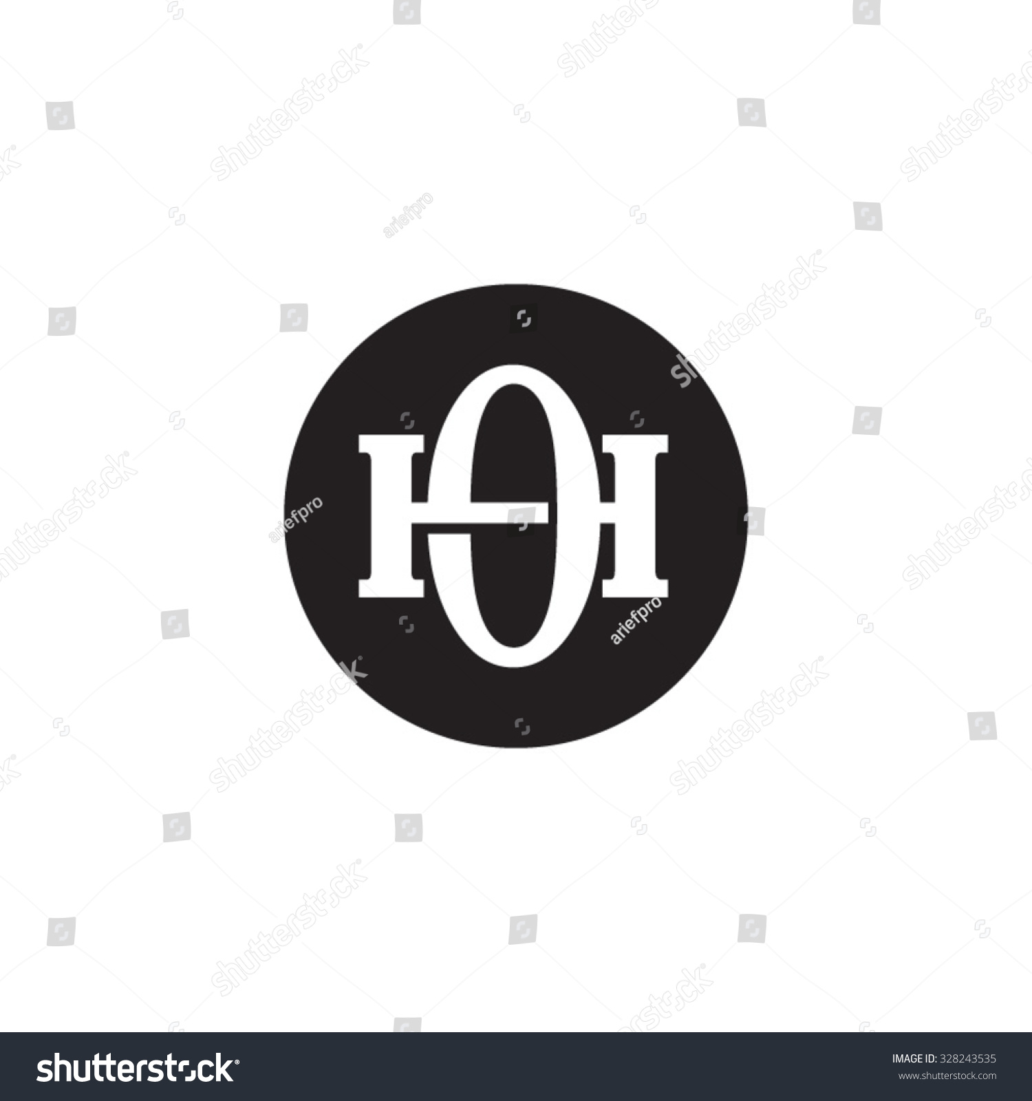 letter H and O monogram circle logo - Royalty Free Stock Vector ...