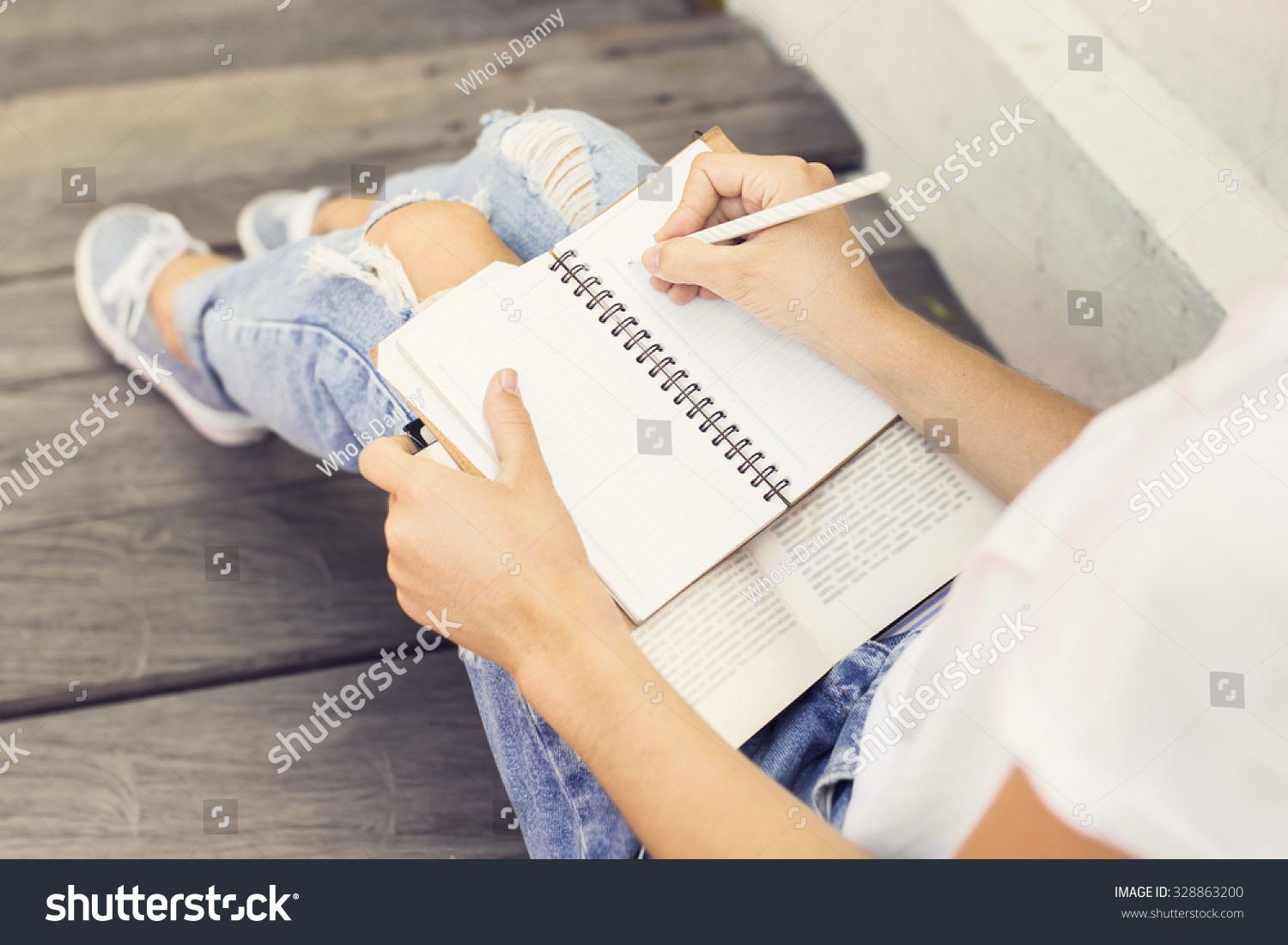 Girl making notes in the diary #328863200