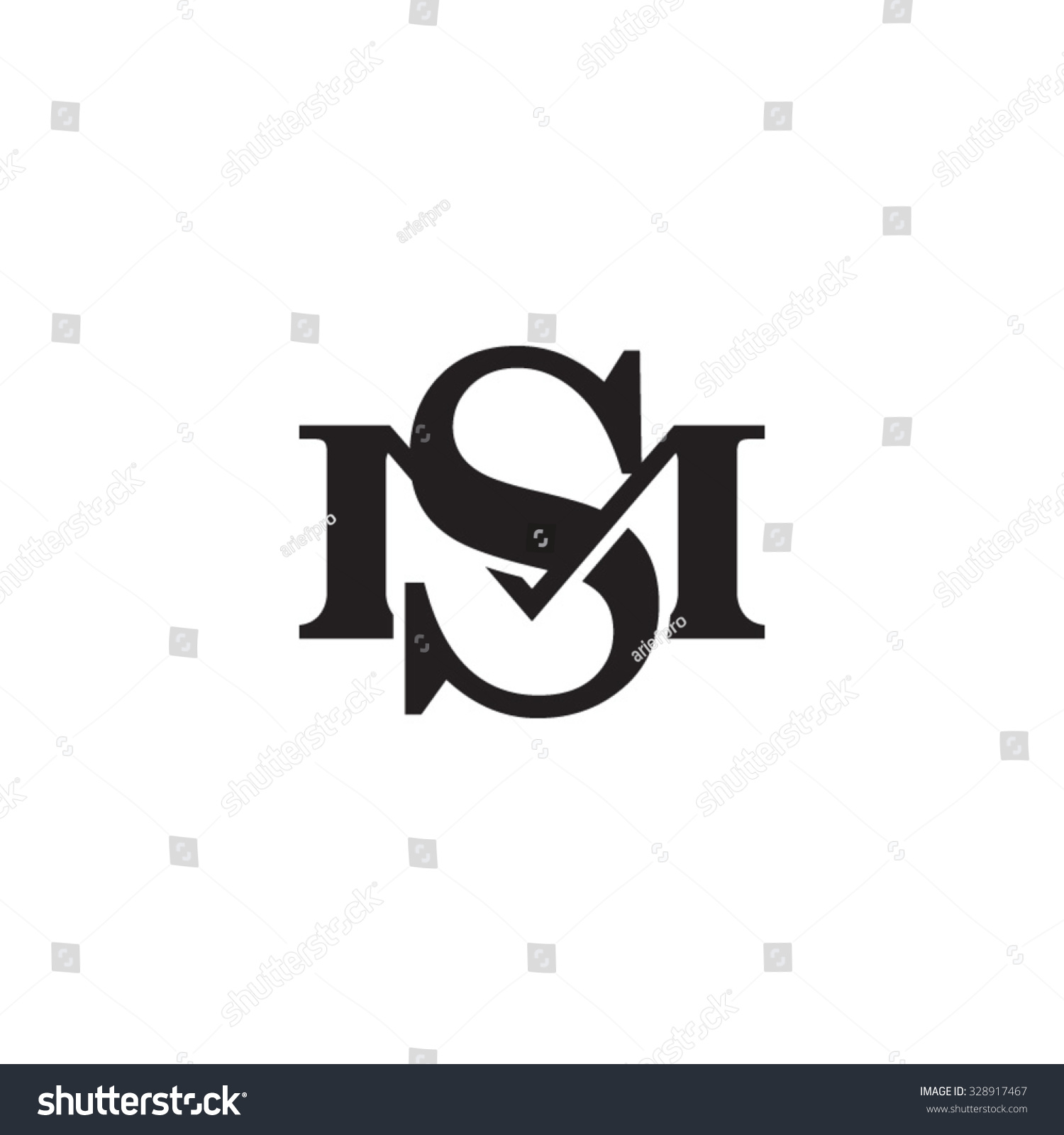 Letter M And S Monogram Logo Royalty Free Stock Vector Avopix Com