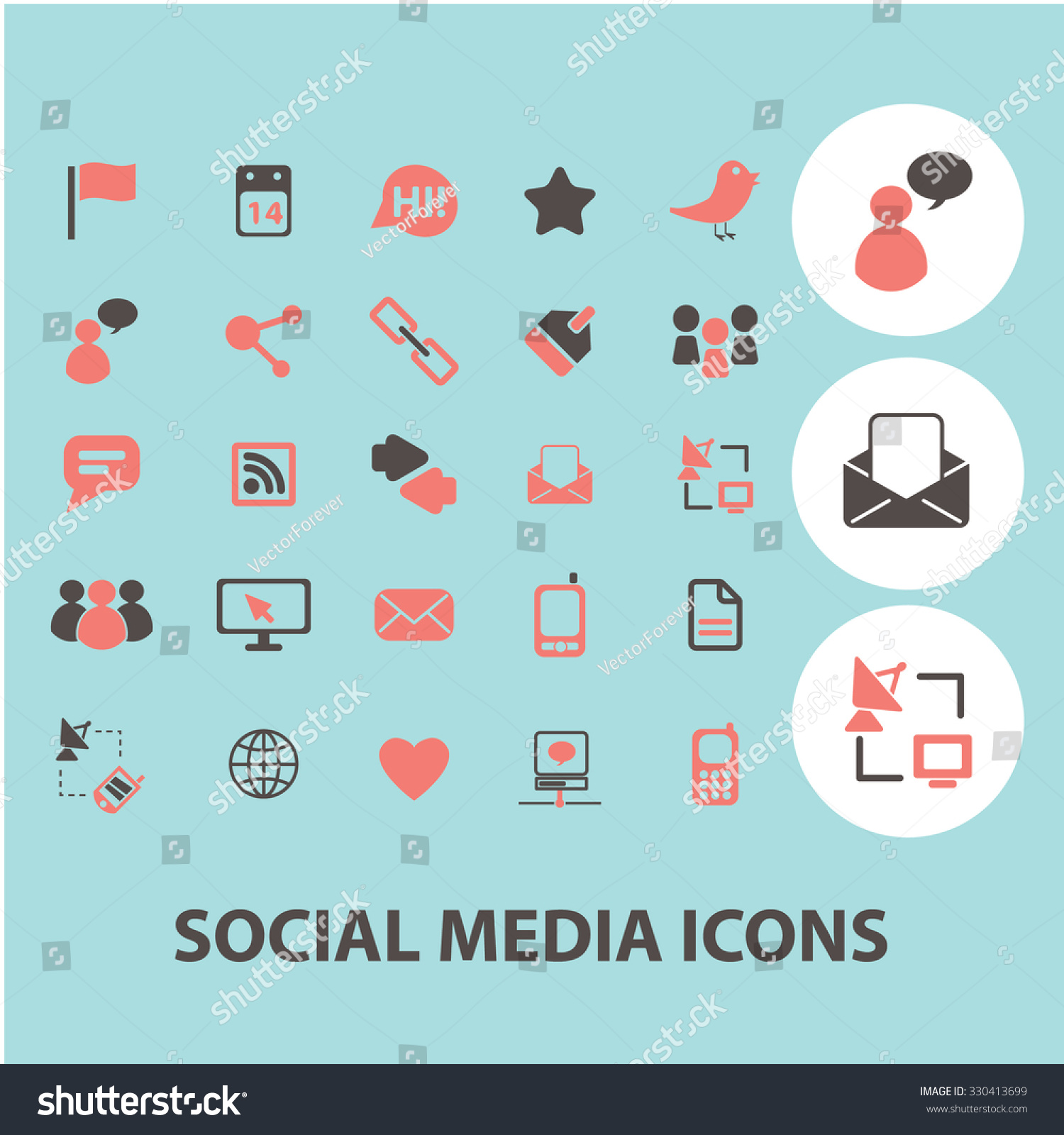 Social Media Concept Icons Symbols On Royalty Free Stock Vector 330413699 1373