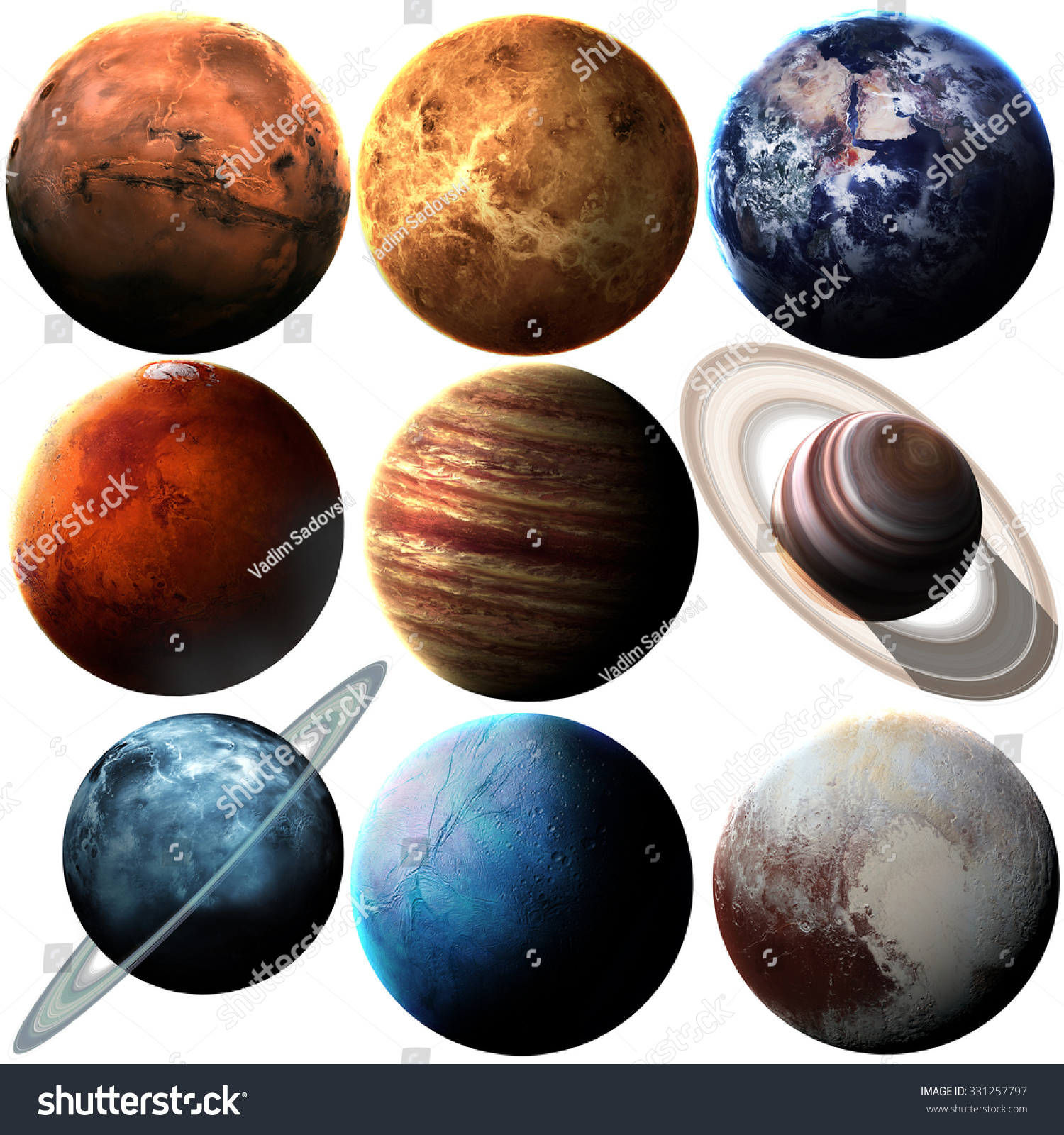 High quality solar system planets. Elements of this image furnished by NASA #331257797