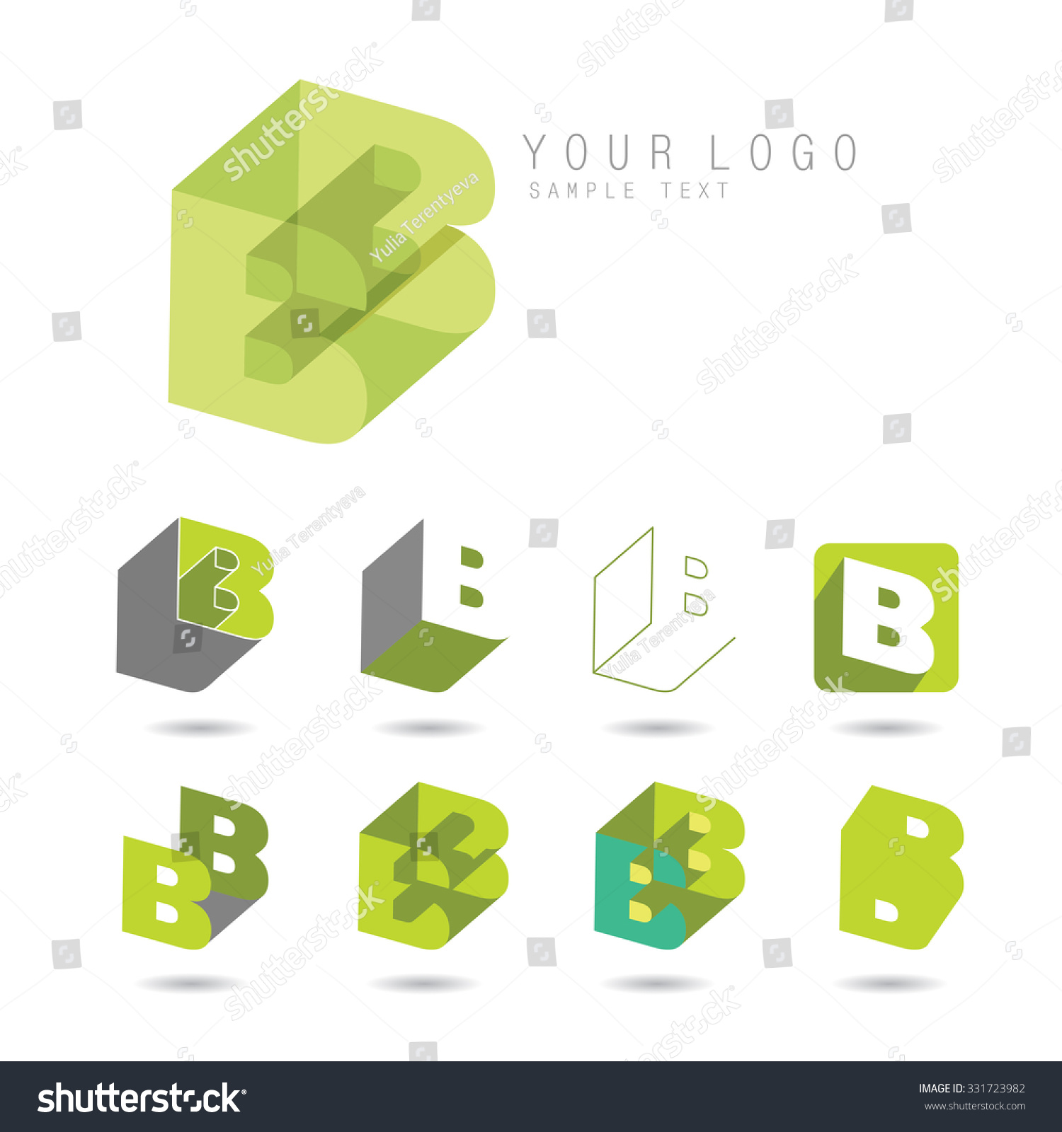 Set Of Letter B Icons For Corporate Identity, - Royalty Free Stock ...