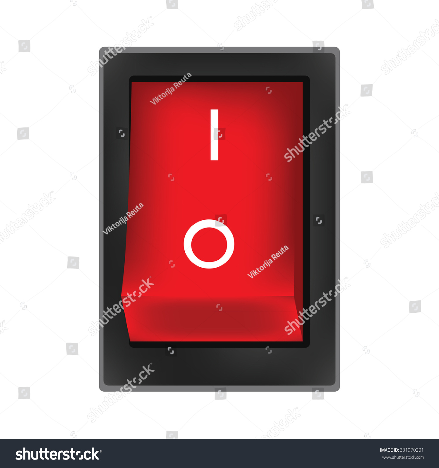 Red switch on button raster, on off button, on icon #331970201