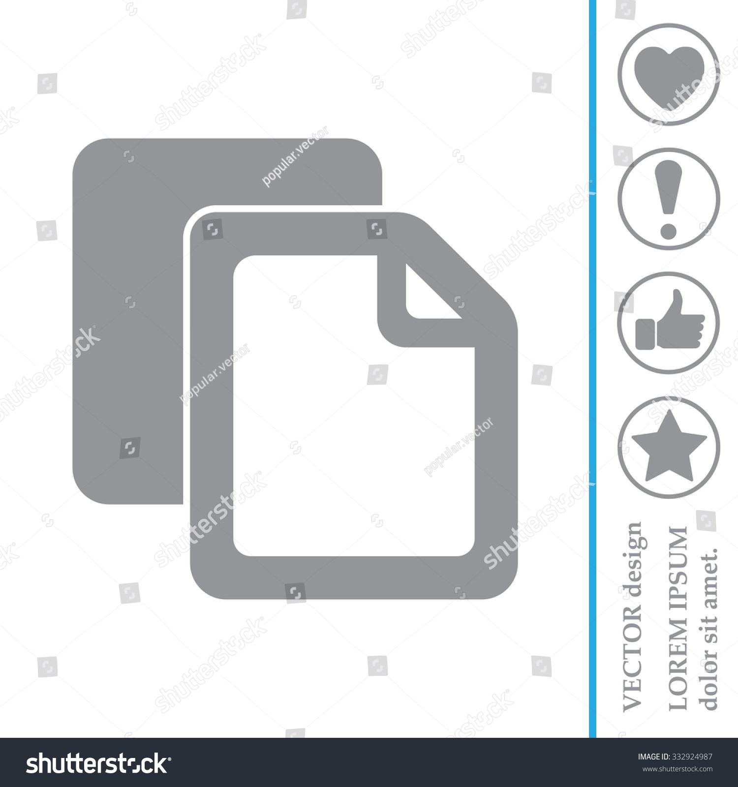 Copy File Icon. Duplicate Document Symbol - Royalty Free Stock Vector ...