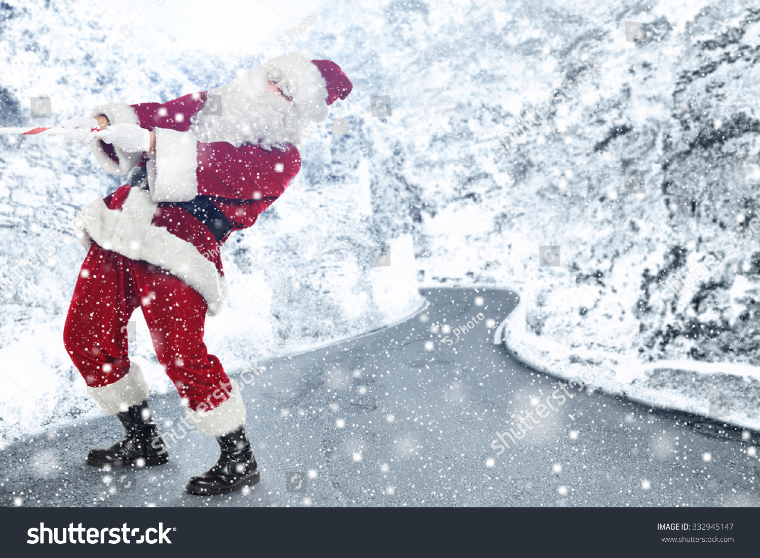 old santa claus and winter  #332945147