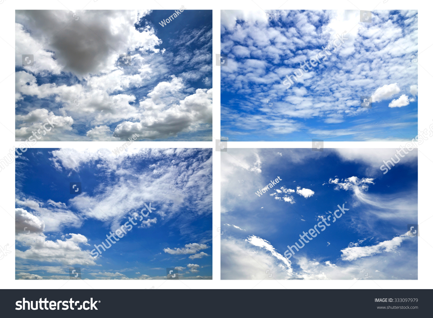 Collection sky with clouds #333097979
