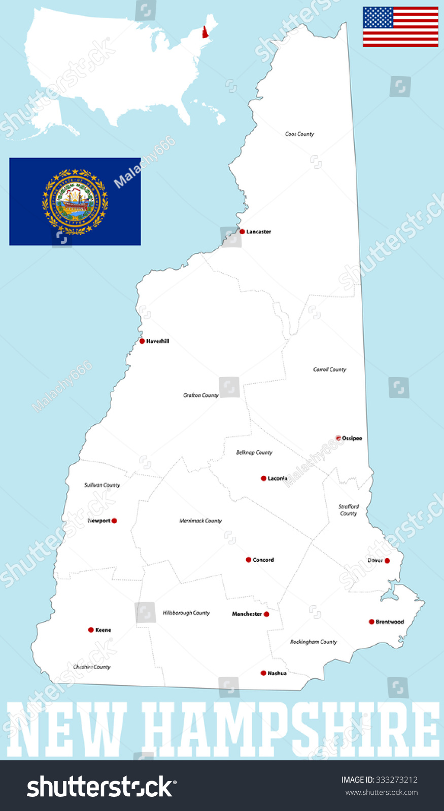 A large and detailed map of the State of New - Royalty Free Stock ...