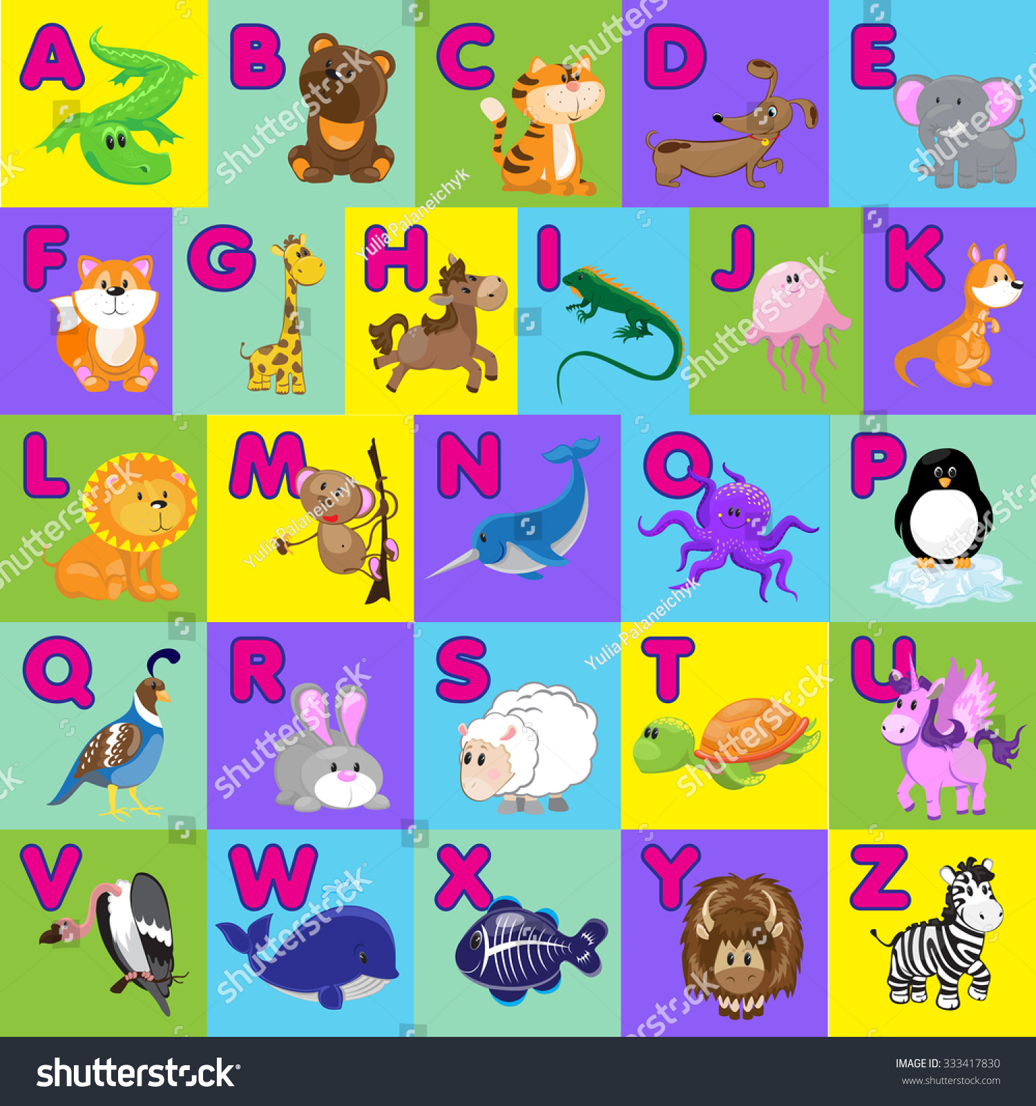 animals alphabet - Royalty Free Stock Vector 333417830 - Avopix.com