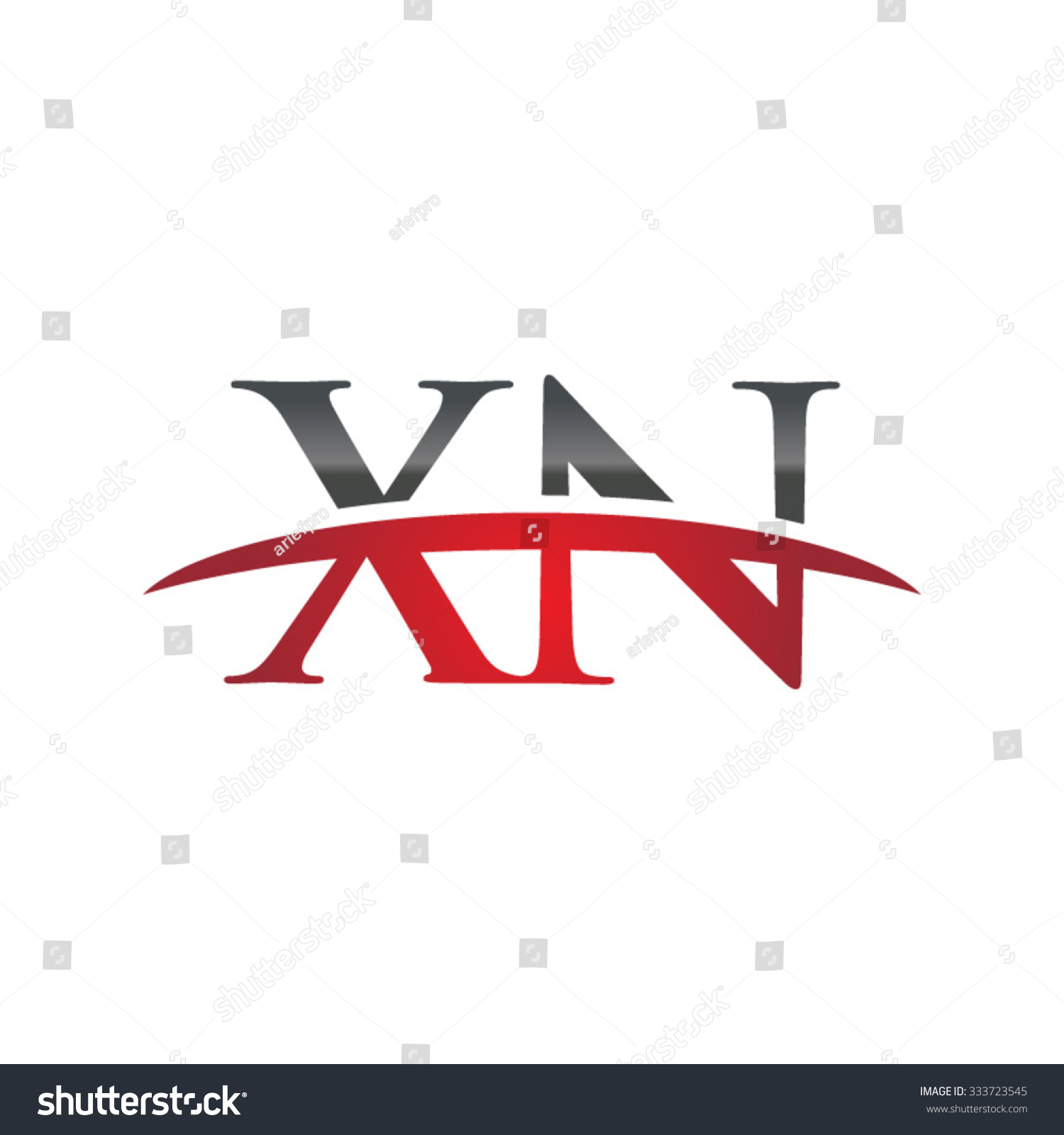 XN initial company red swoosh logo - Royalty Free Stock Vector ...