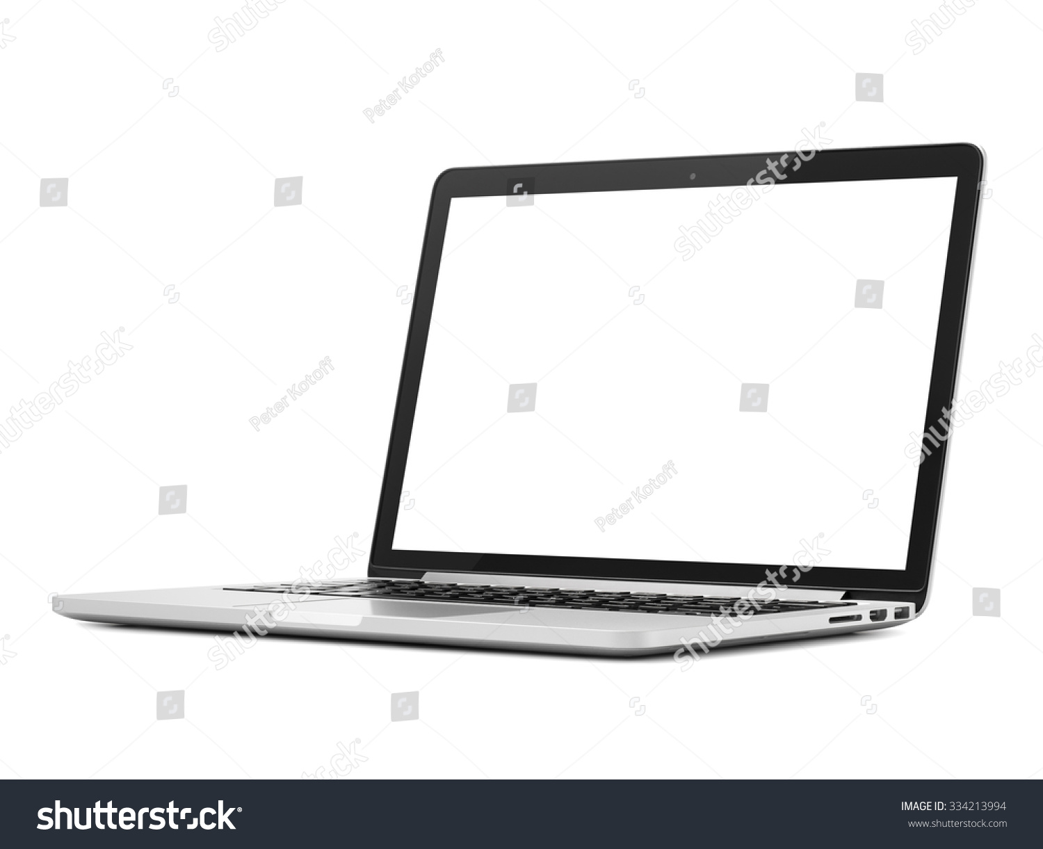 Laptop close-up on white background, isolated #334213994