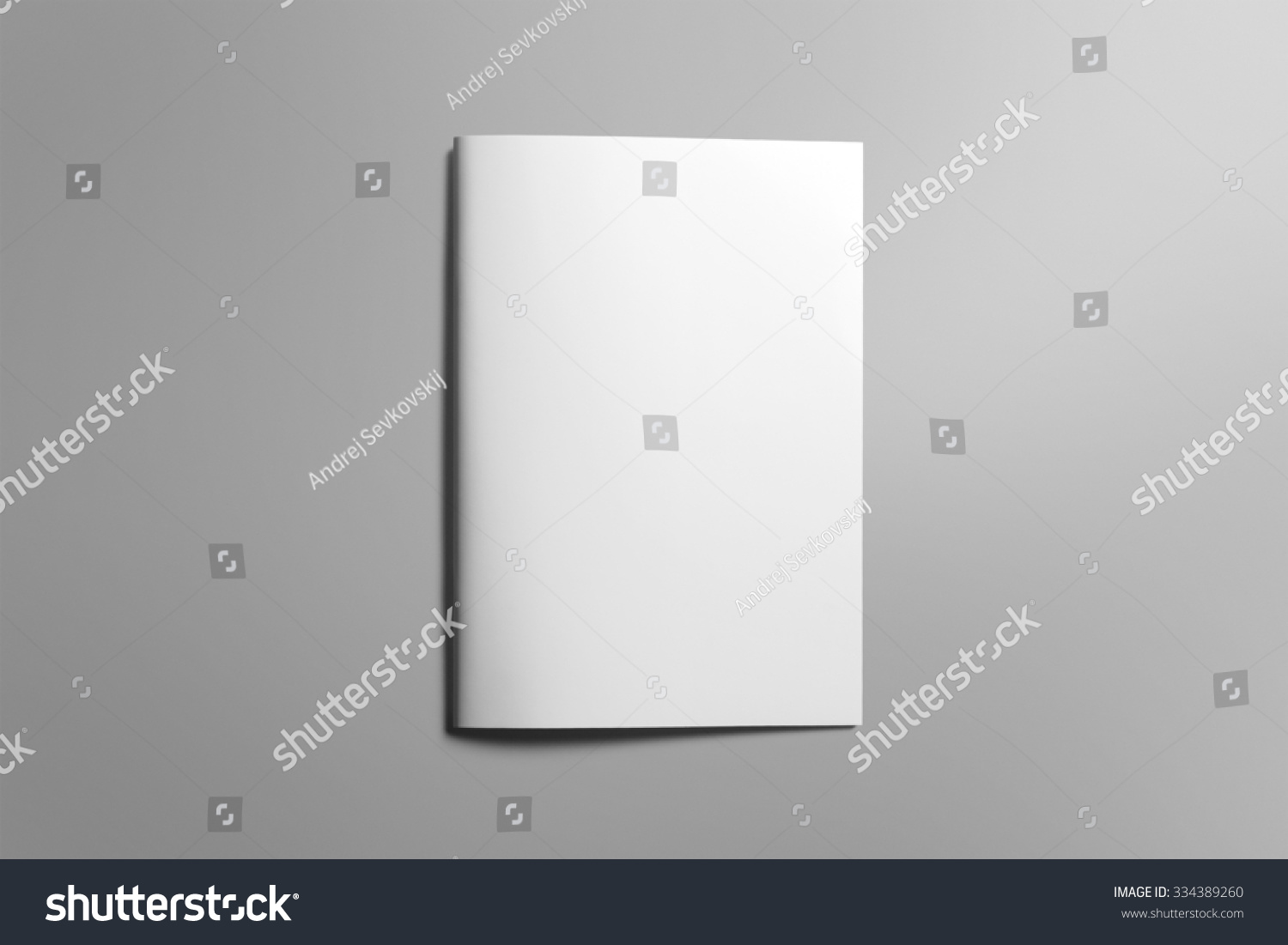 Blank portrait A4, US-Letter, brochure magazine isolated on gray, with clipping path, changeable background #334389260