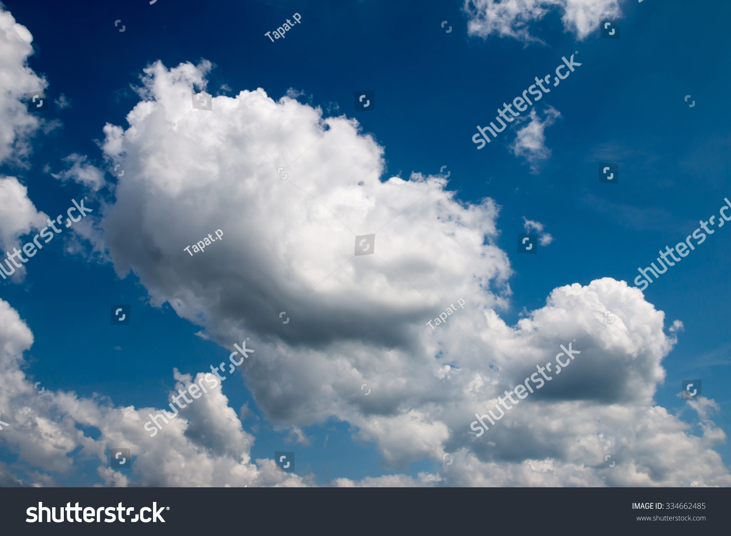 Fantastic soft white clouds against blue sky #334662485