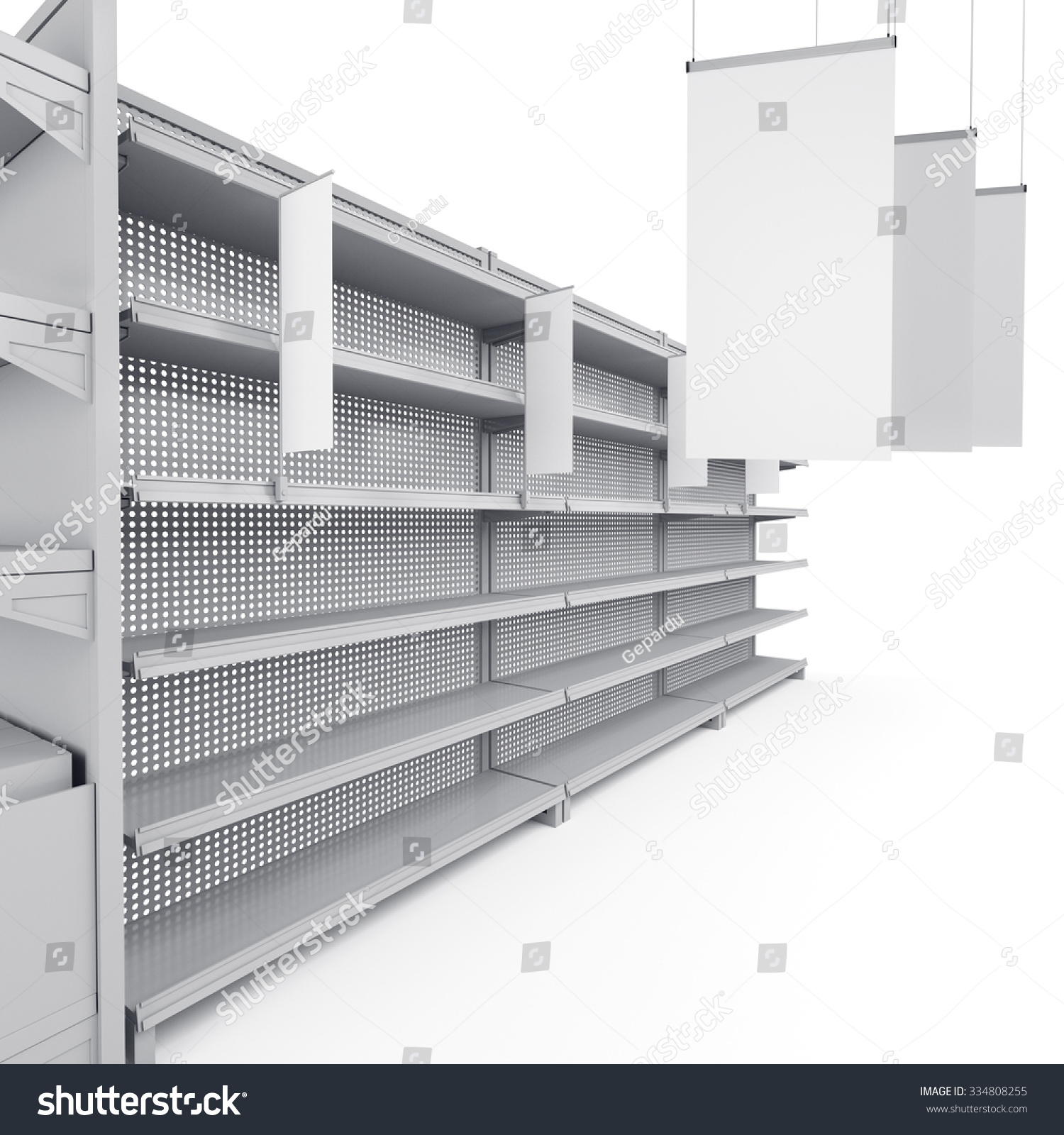 set of shelves with shelf-stopper and hangers #334808255