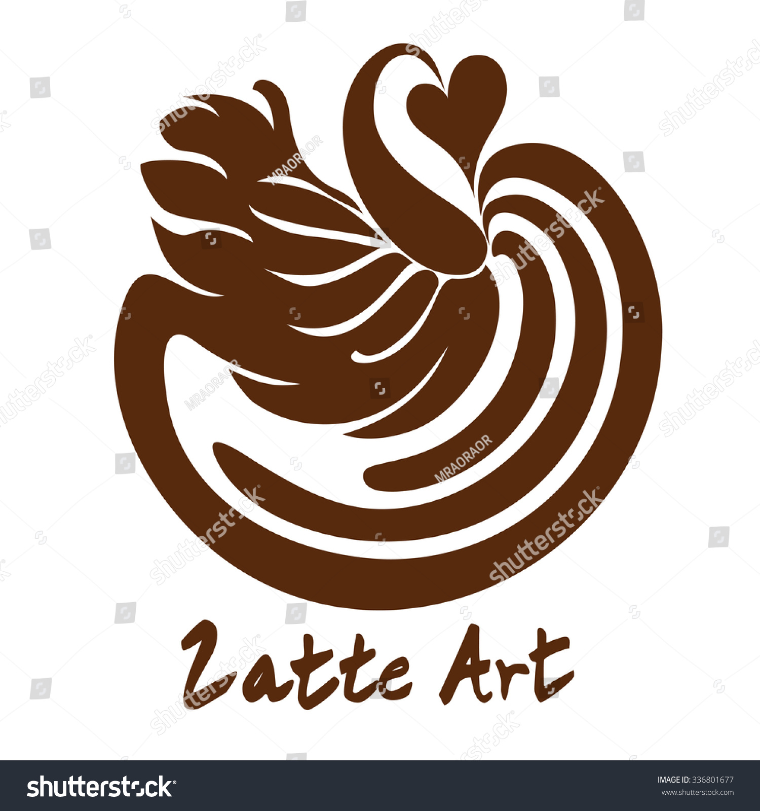 Swan Latte Art Coffee Logo Icon #336801677
