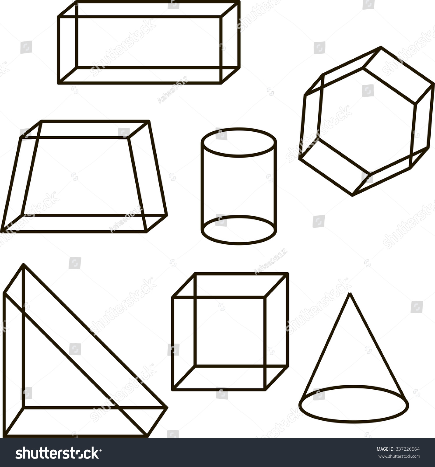 geometric shapes triangle square trapezoid cone - Royalty Free Stock ...