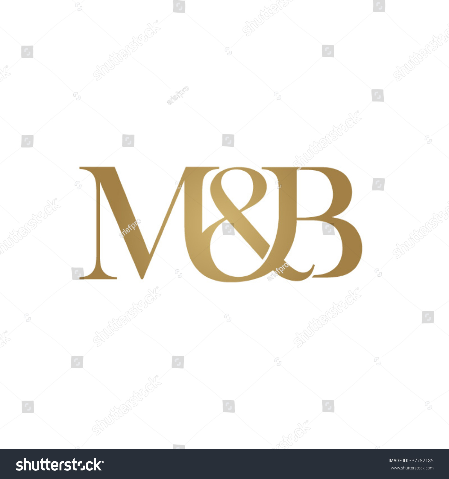 M&B Initial Logo. Ampersand Monogram Golden Logo - Royalty Free Stock ...