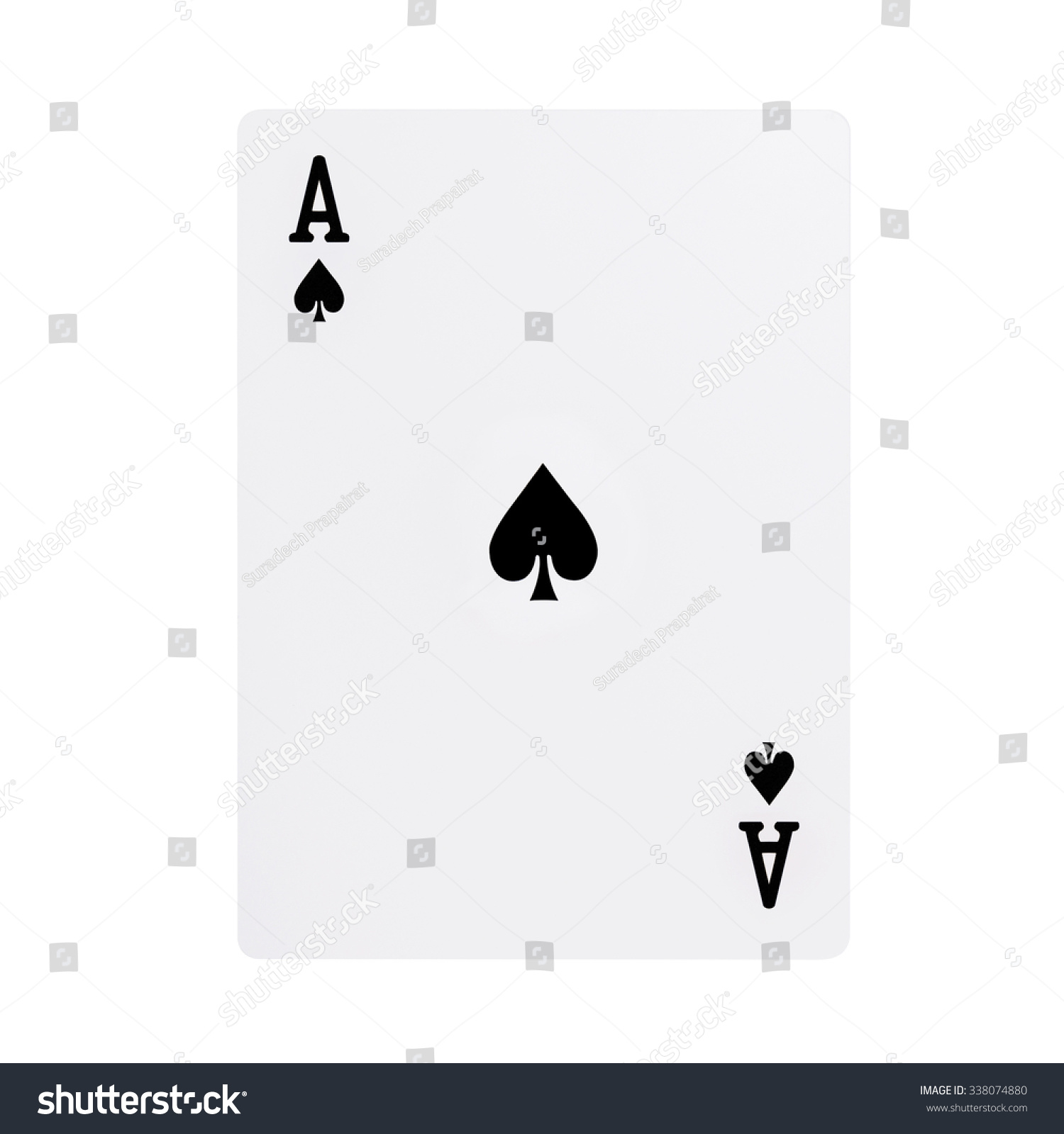 Ace of spades playing card, isolated on white background. #338074880