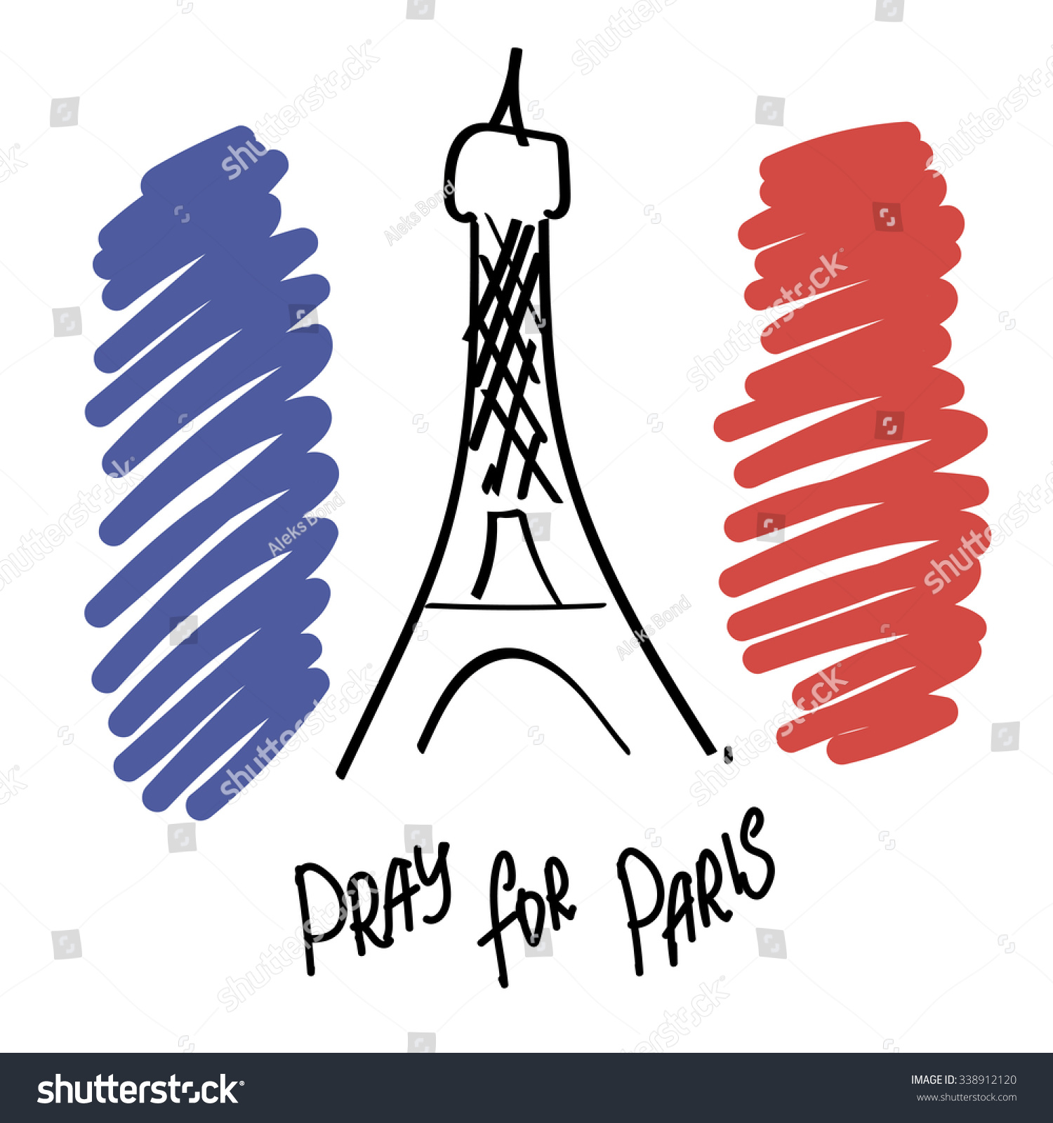 Pray for Paris - Royalty Free Stock Vector 338912120 - Avopix.com