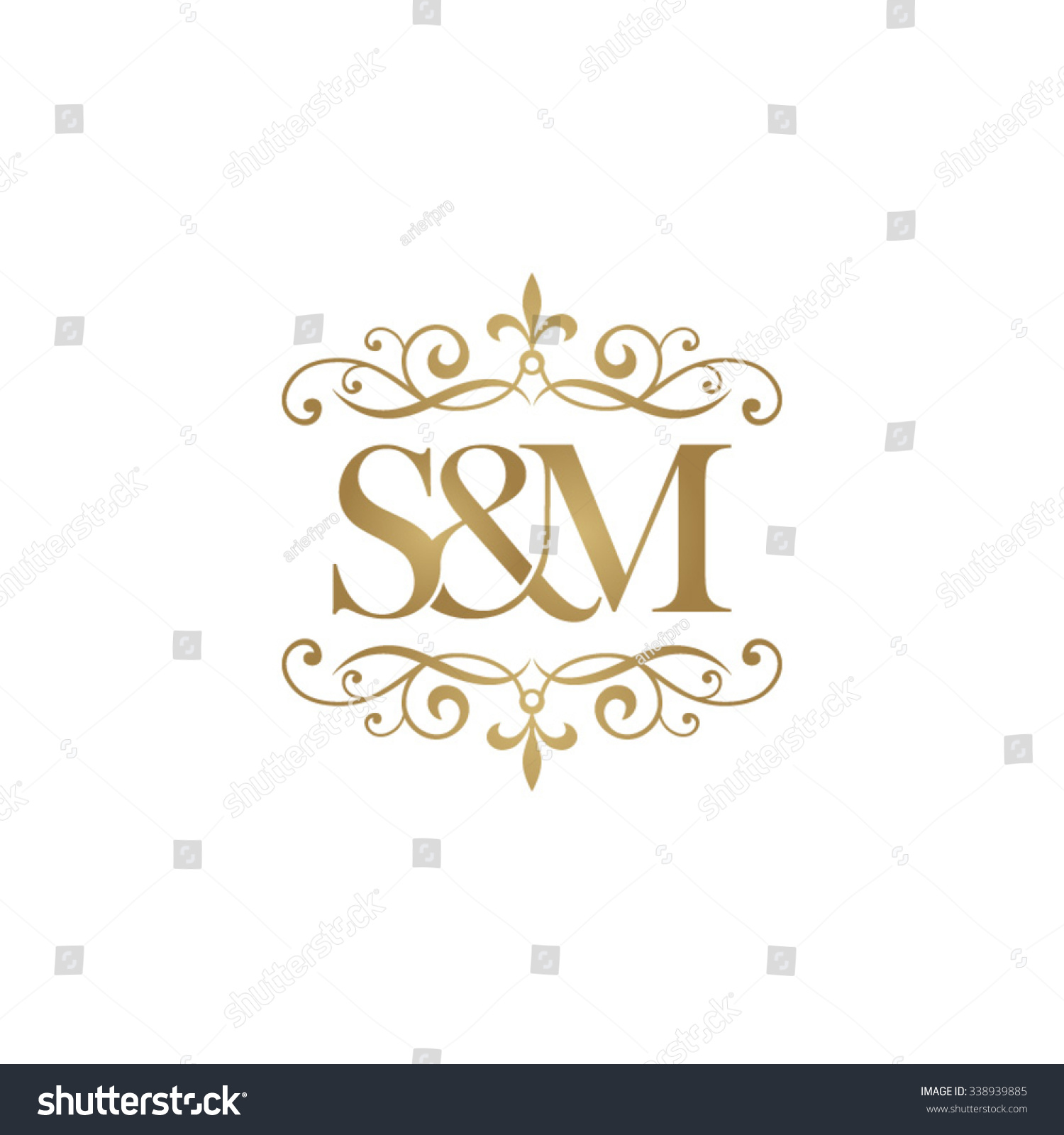 S M Initial Logo Ornament Ampersand Monogram Royalty Free Stock Vector Avopix Com