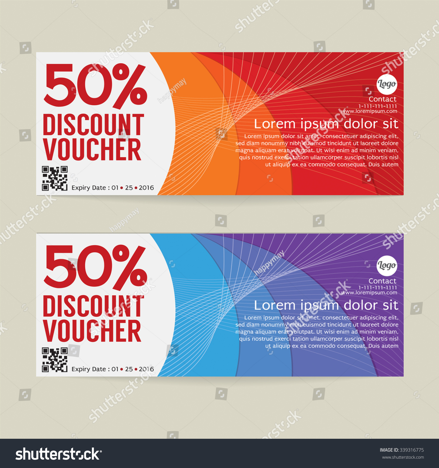 50% Discount Voucher Modern Template Design - Royalty Free Stock Vector ...