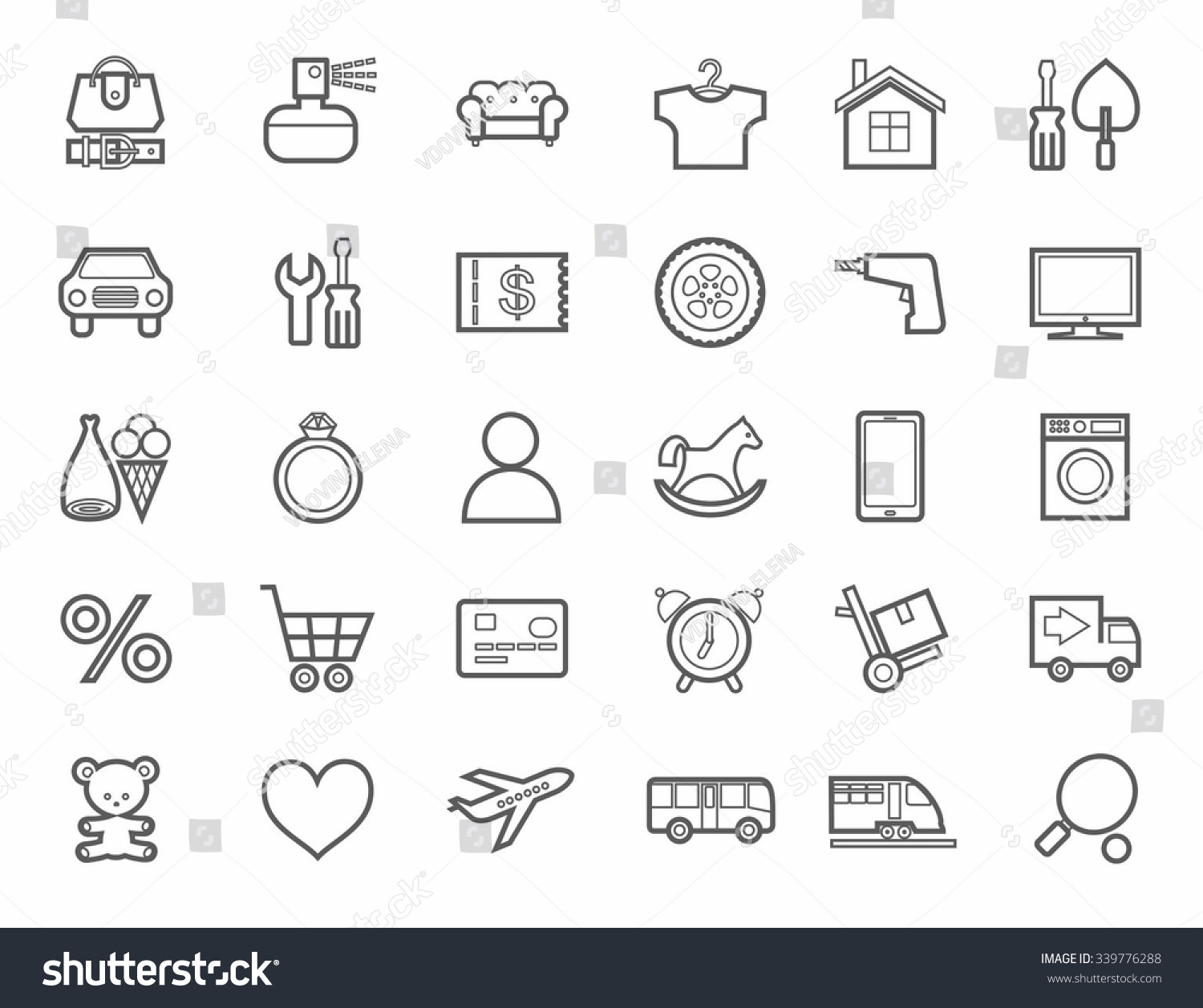 Online Store Product Categories Icons Linear Royalty Free Stock Vector Avopix Com