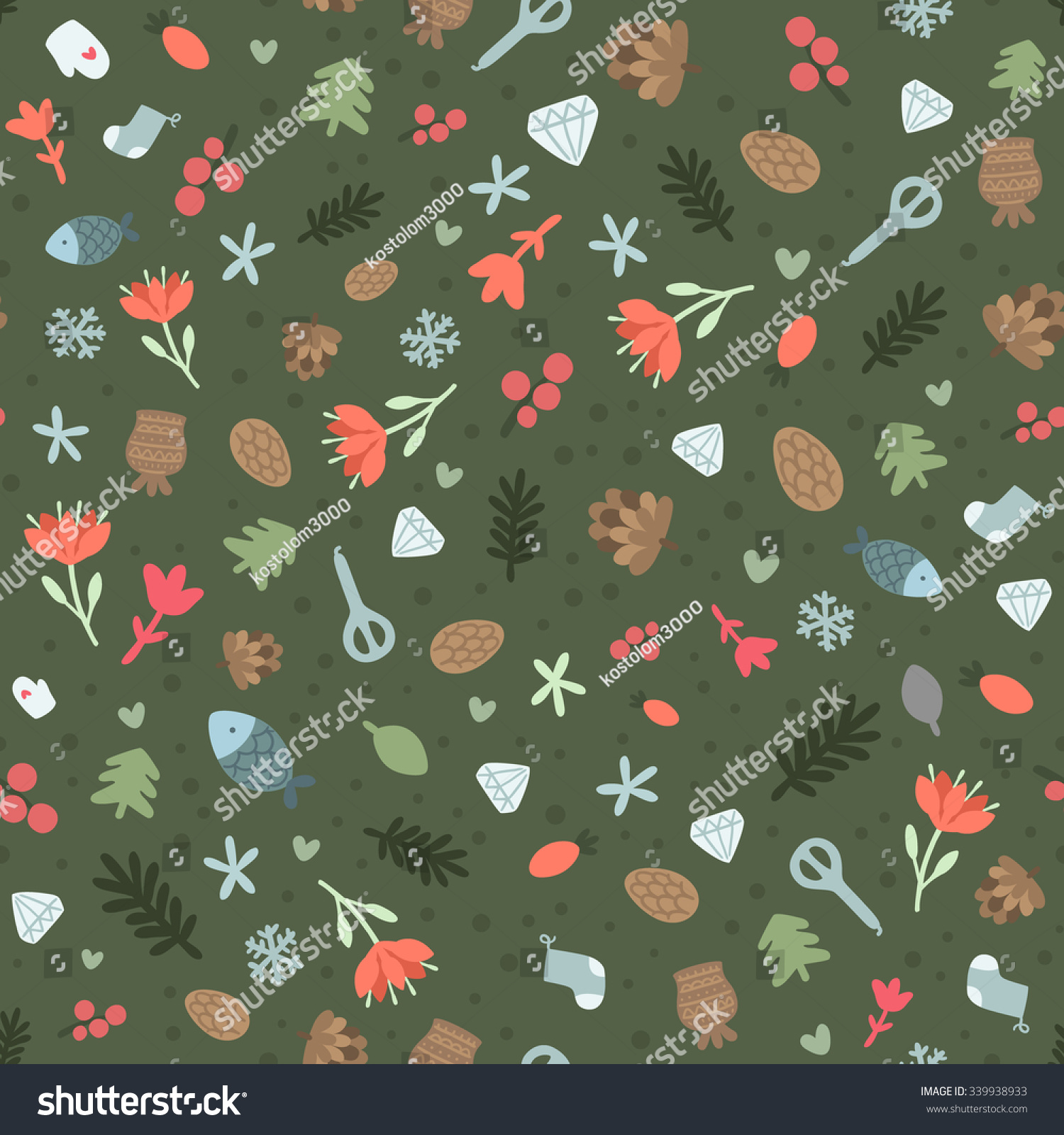 Cute cartoon ethnic siberian seamless pattern. - Royalty Free Stock ...