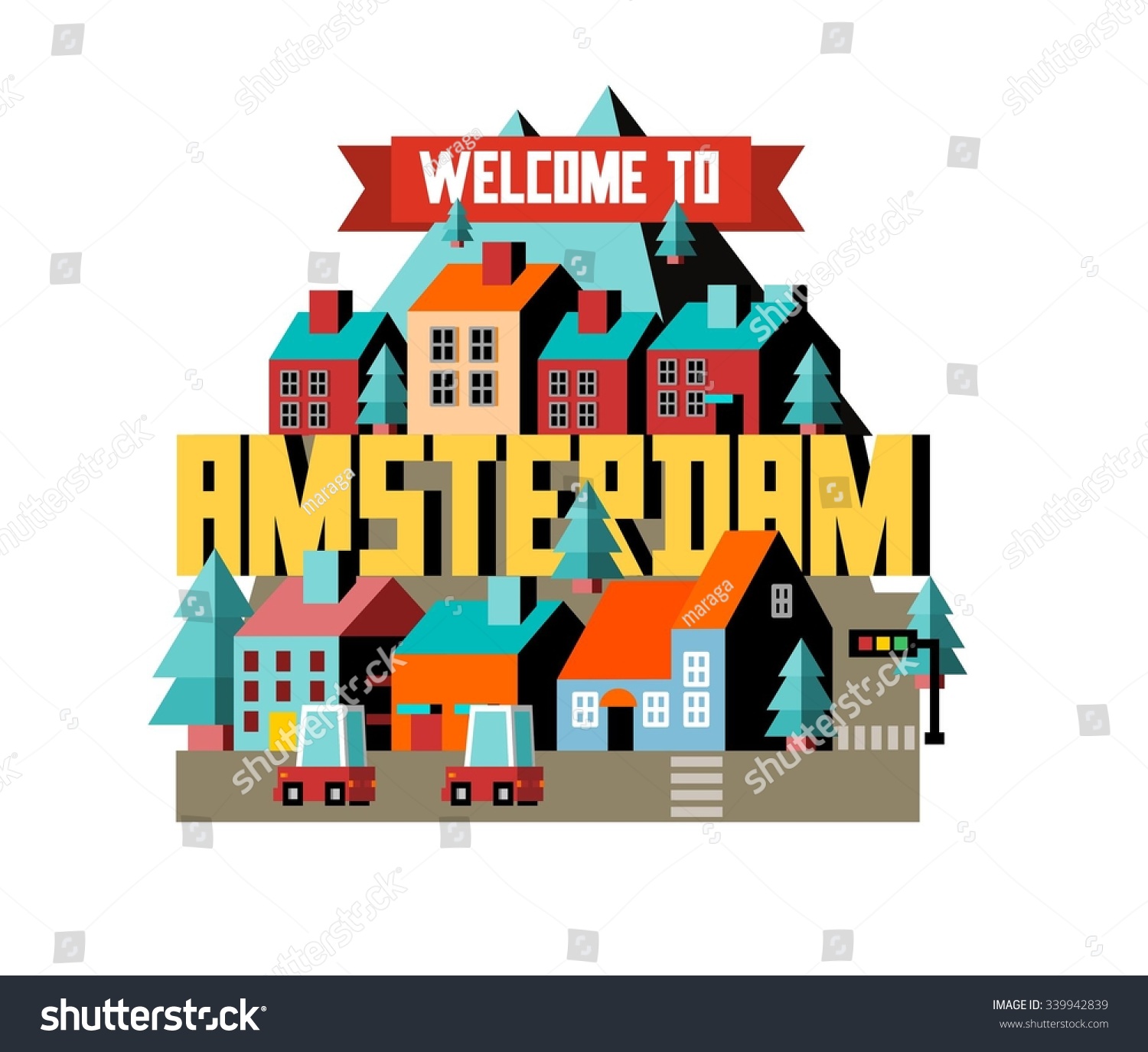 Amsterdam city in is a beautiful destination to visit for tourism. #339942839