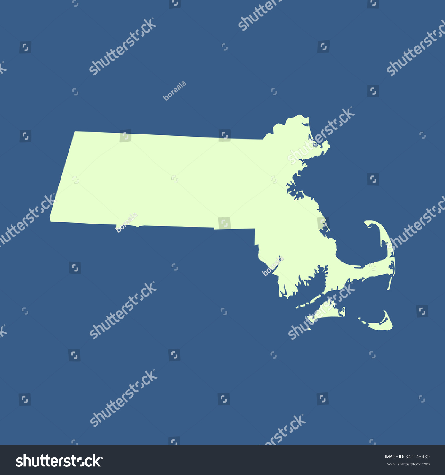 map of Massachusetts - Royalty Free Stock Vector 340148489 - Avopix.com