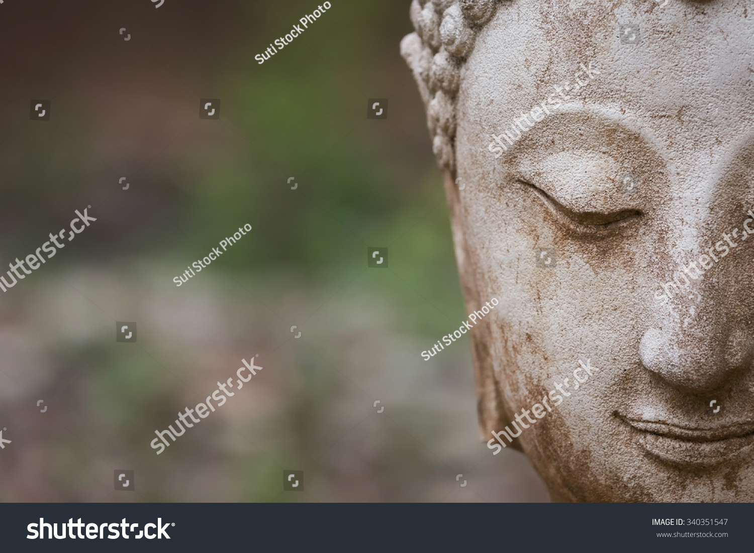 buddha statue in wat umong, chiang mai, travel thai temple in northern thailand, thailand #340351547