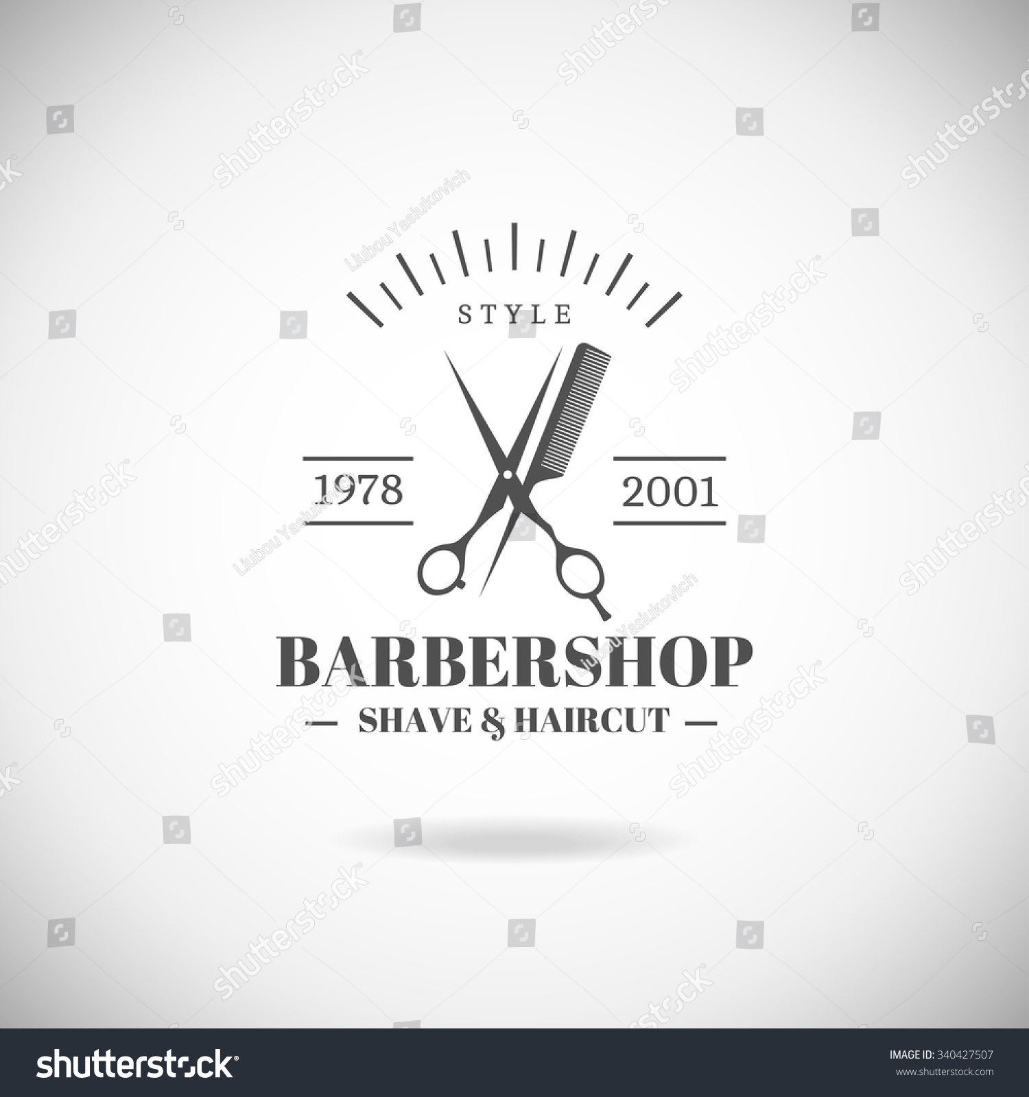 Vector retro barber shop label, badge and design - Royalty Free Stock ...