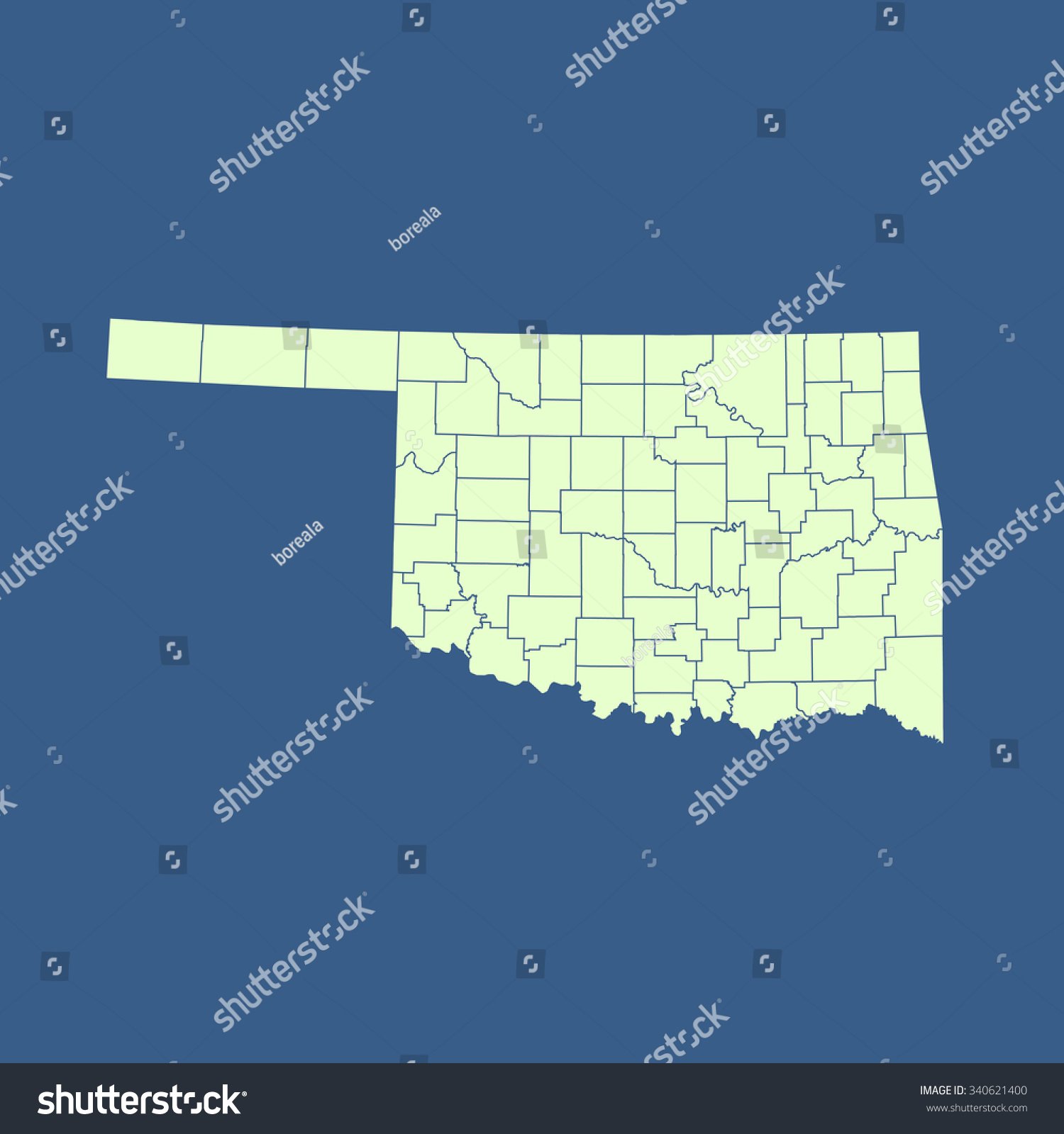 map of Oklahoma - Royalty Free Stock Vector 340621400 - Avopix.com