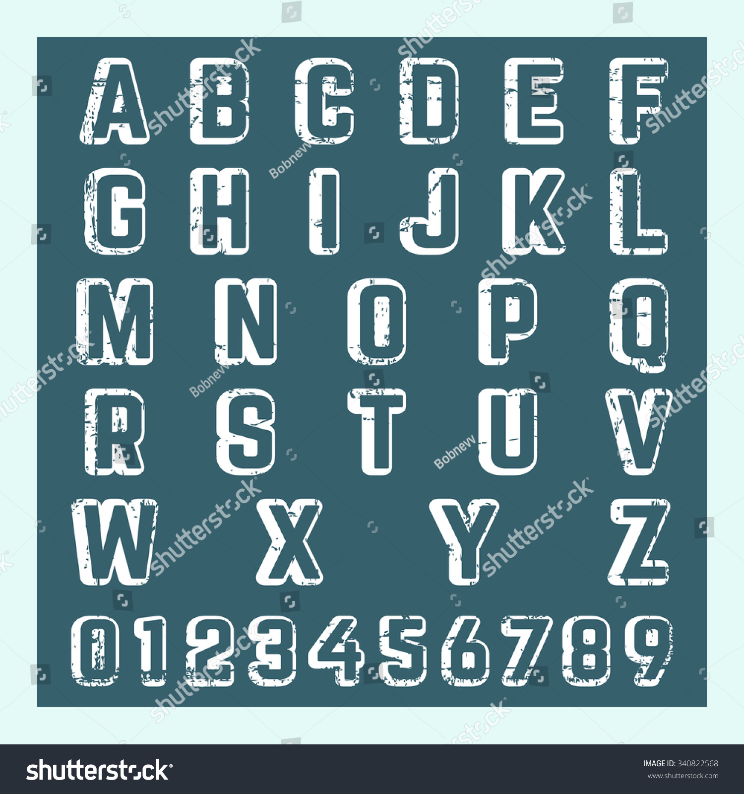 Alphabet Vector Font Template. Grunge Type - Royalty Free Stock Vector ...