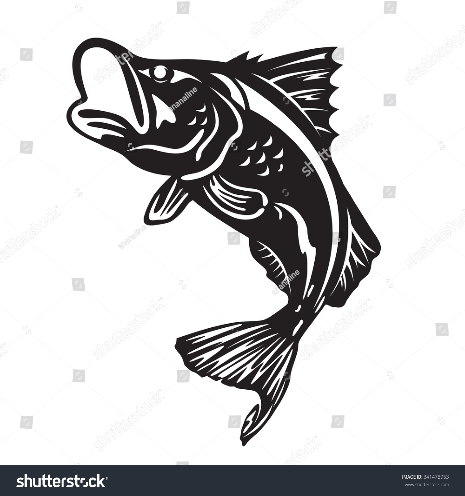 Royalty Free The Barramundi Fish Jump Vector Art 341478953 Stock