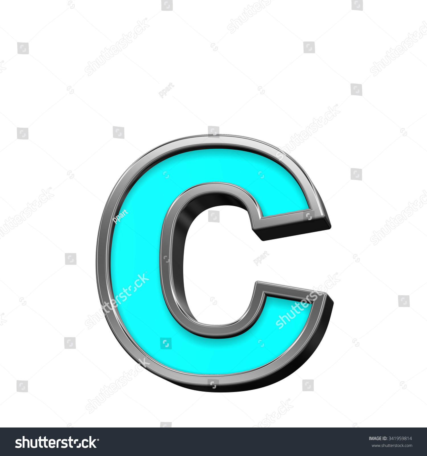 one-lower-case-letter-from-turquoise-with-chrome-royalty-free-stock