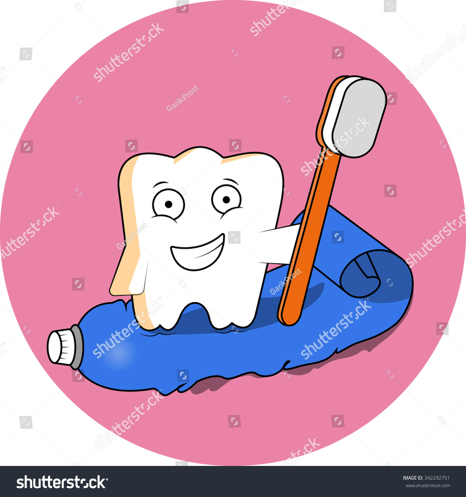 Cartoon tooth - Royalty Free Stock Vector 342292751 - Avopix.com