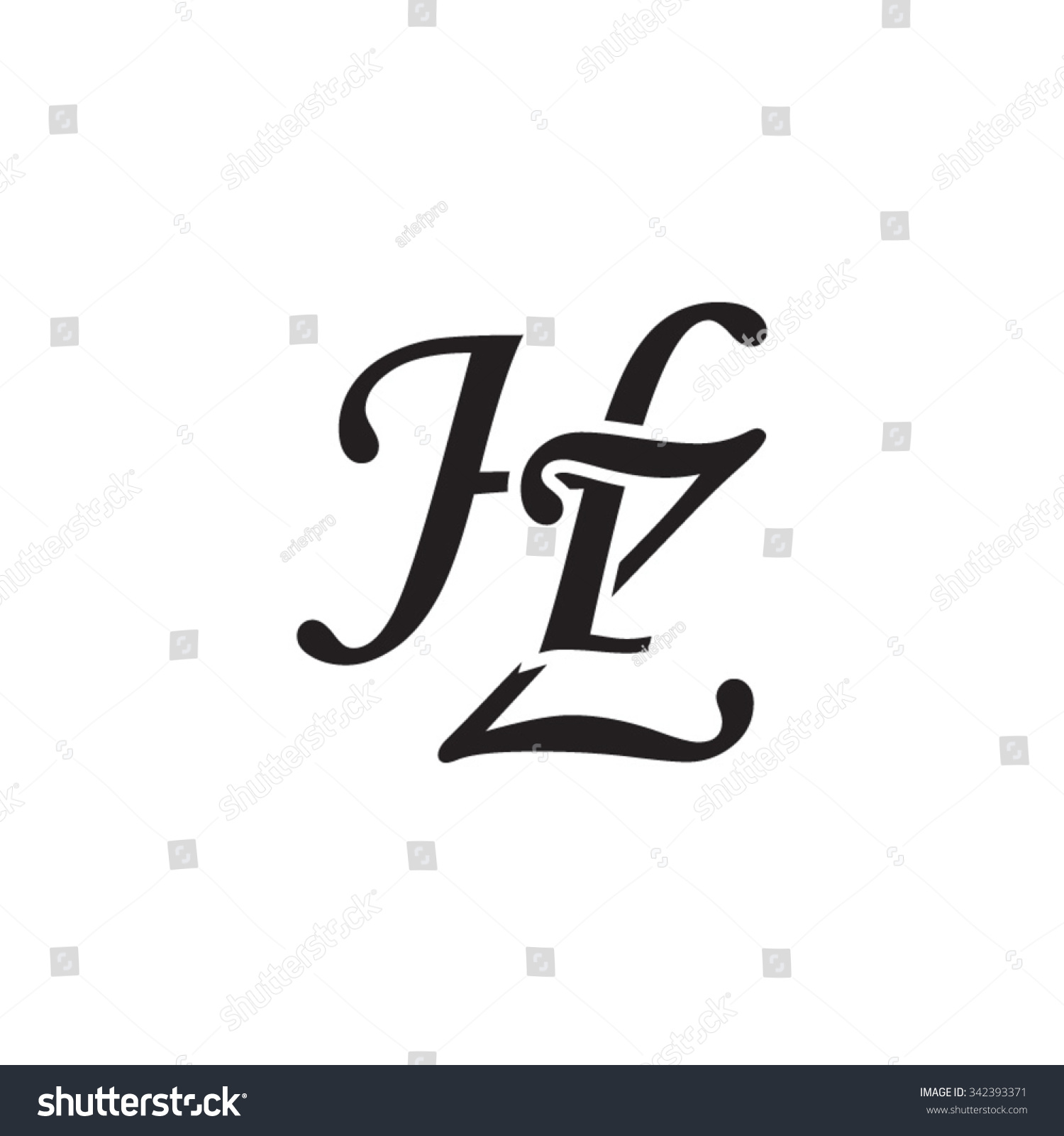 Hz Initial Monogram Logo Royalty Free Stock Vector Avopix Com