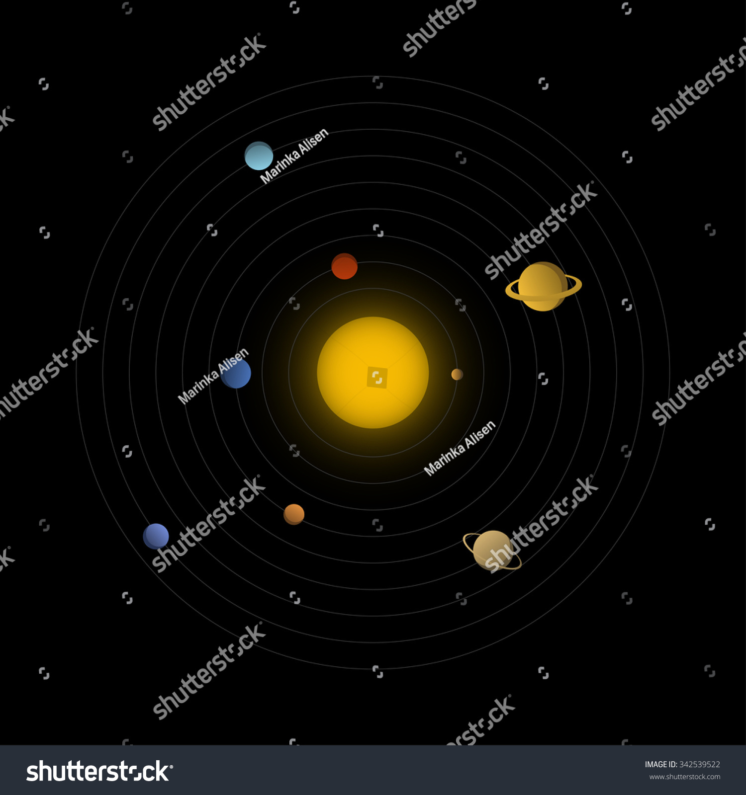 solar system - vector Space illustration. Sun - Royalty Free Stock ...