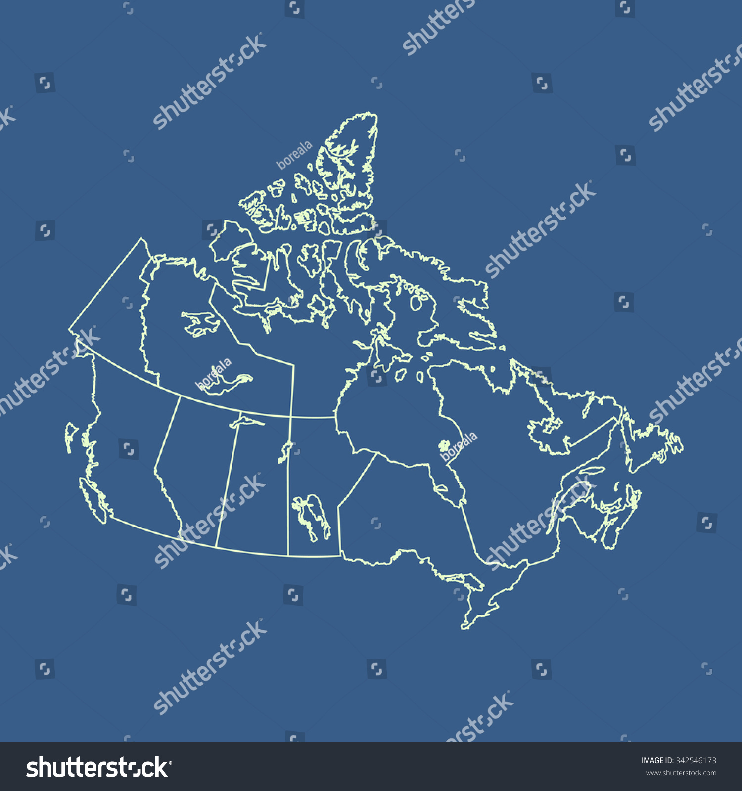 map of Canada - Royalty Free Stock Vector 342546173 - Avopix.com