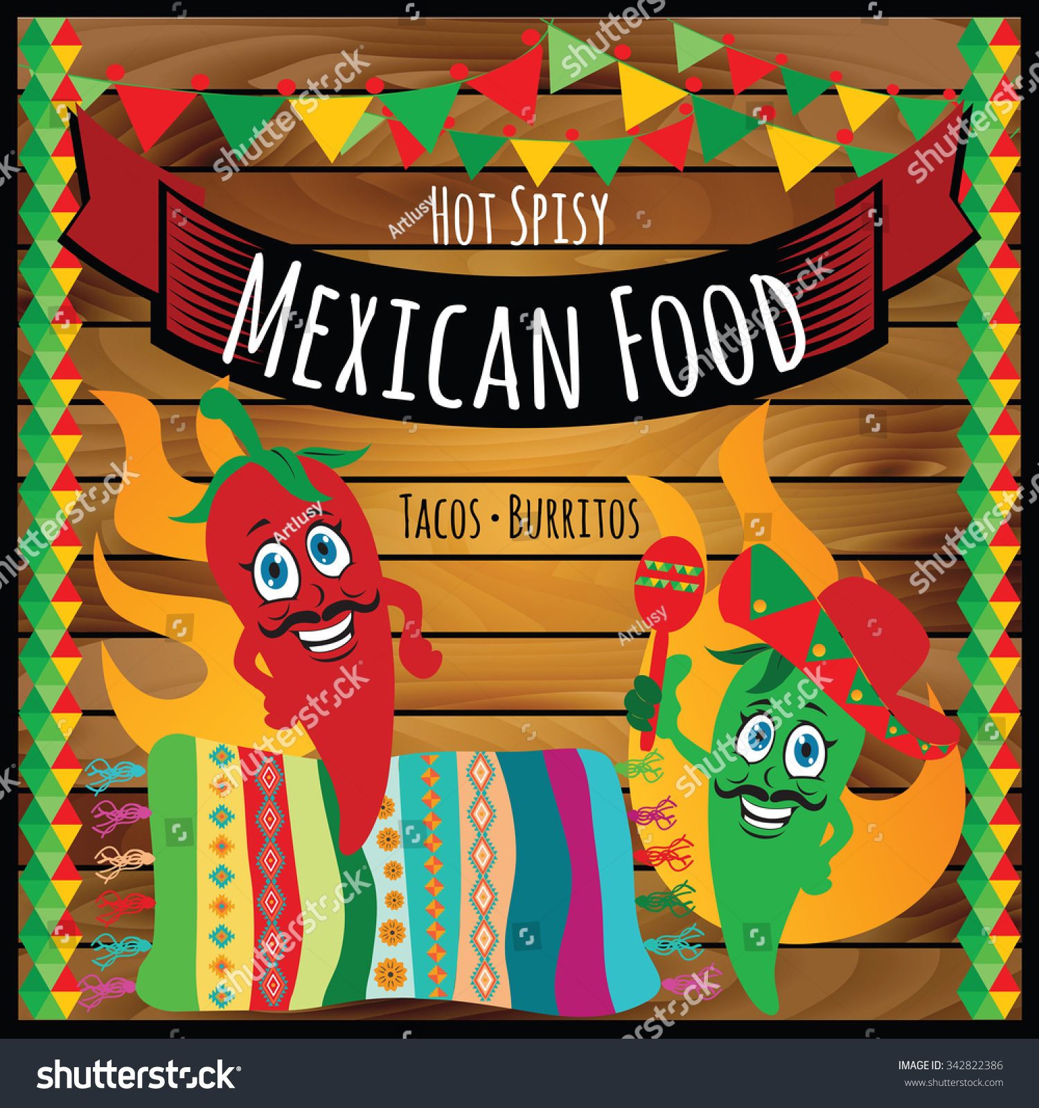 Mexican food. Vector design template for Mexican - Royalty Free Stock ...