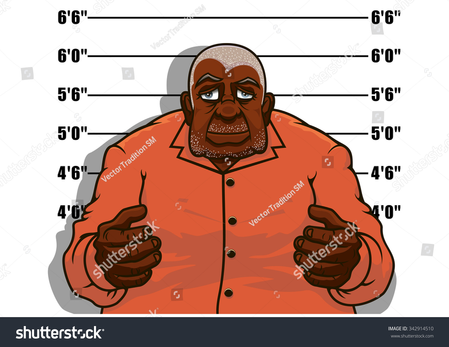 Arrested Cartoon African American Gangster Man - Royalty Free Stock ...