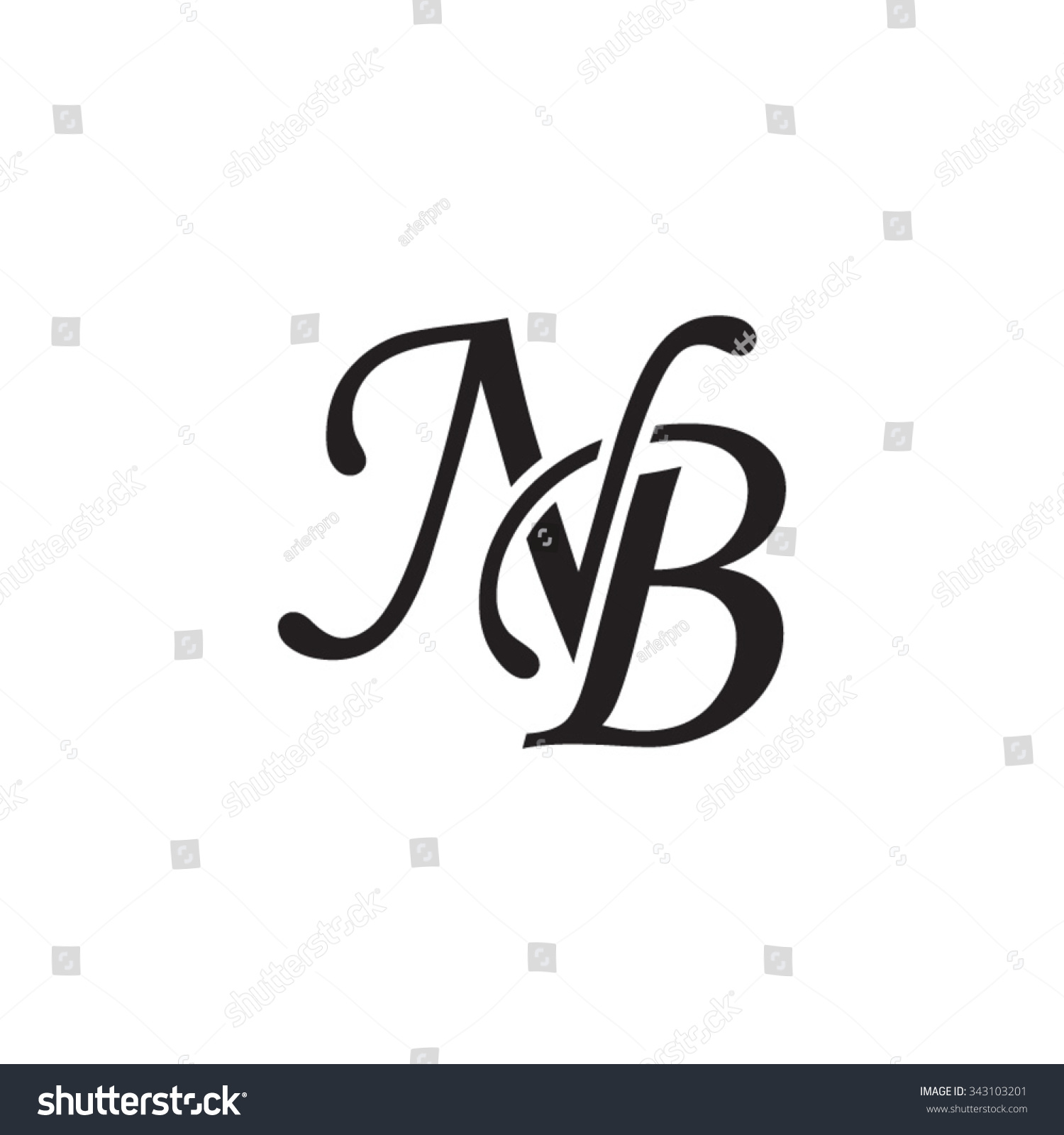 Royalty-free NB initial monogram logo #343103201 Stock ...