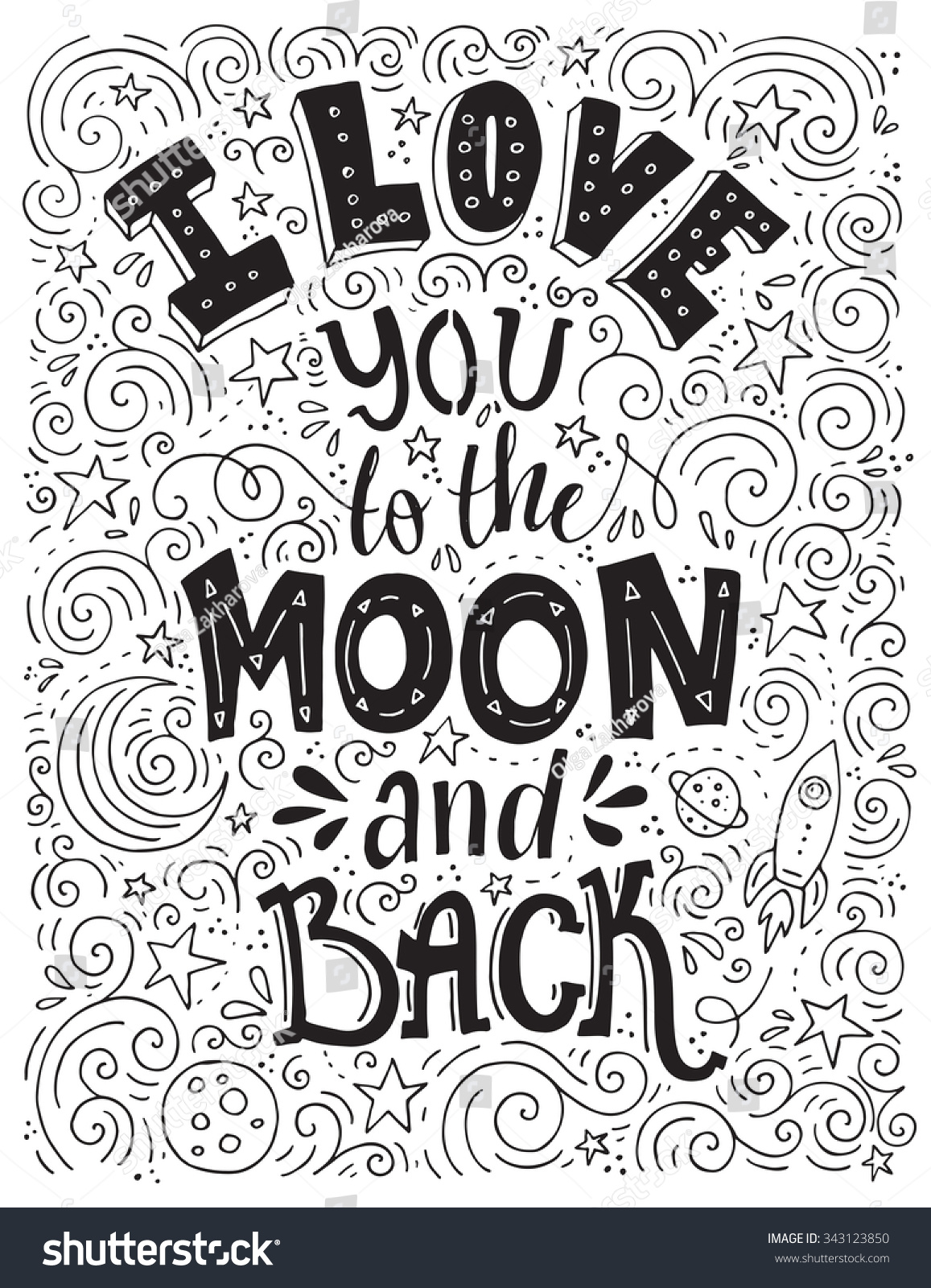 I Love You To The Moon And Back Romantic Royalty Free Stock Vector Avopix Com