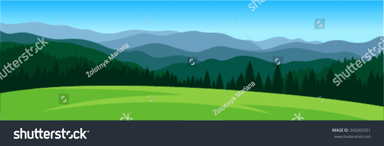 vector mountains landscape #343265351