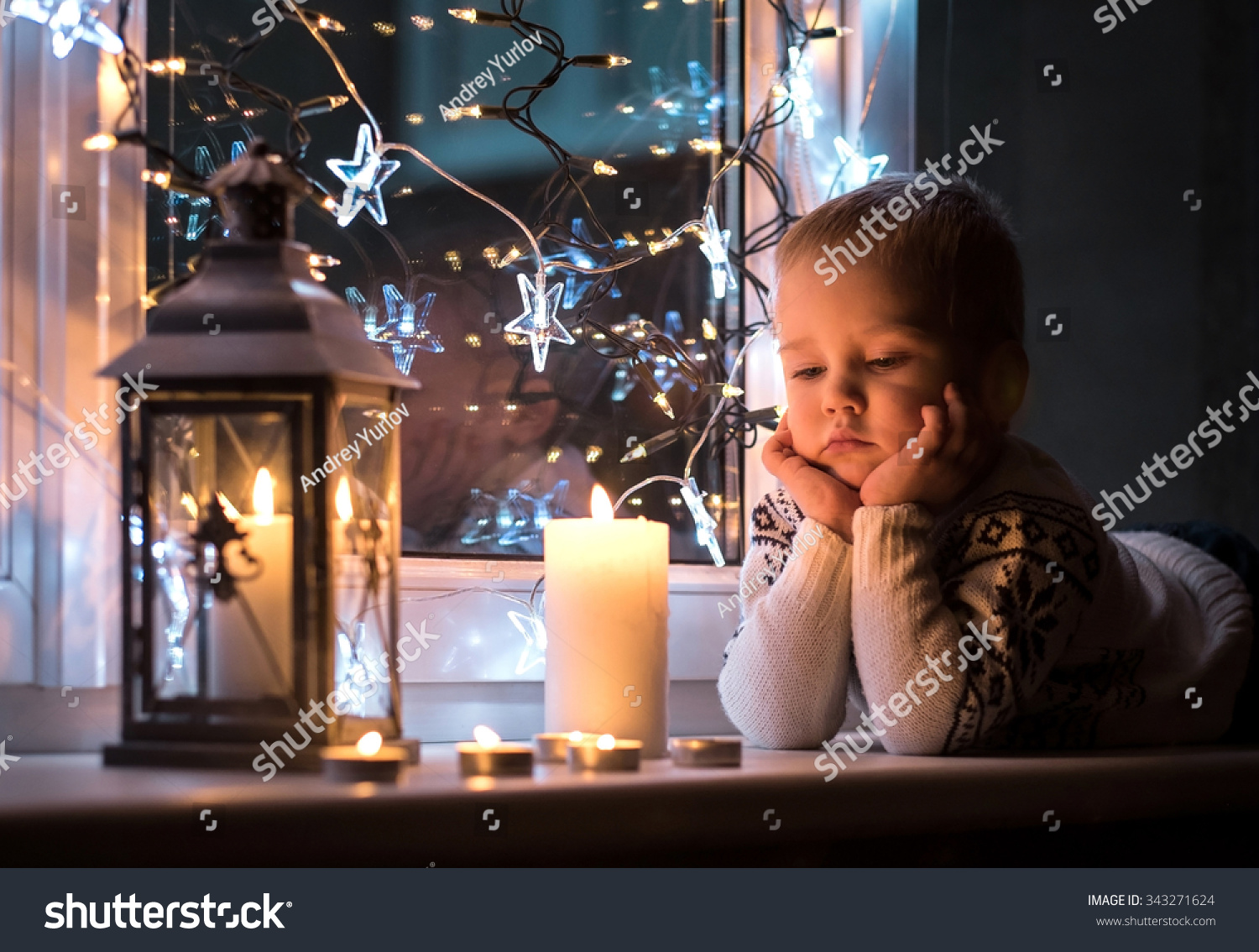 Child at Christmas eve and New Year #343271624