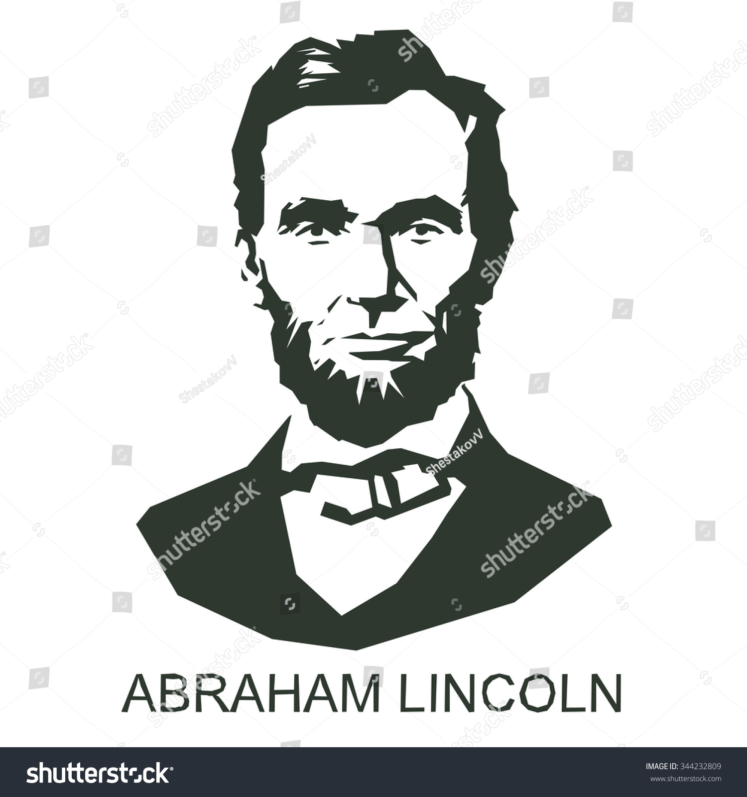 silhouette Abraham Lincoln #344232809
